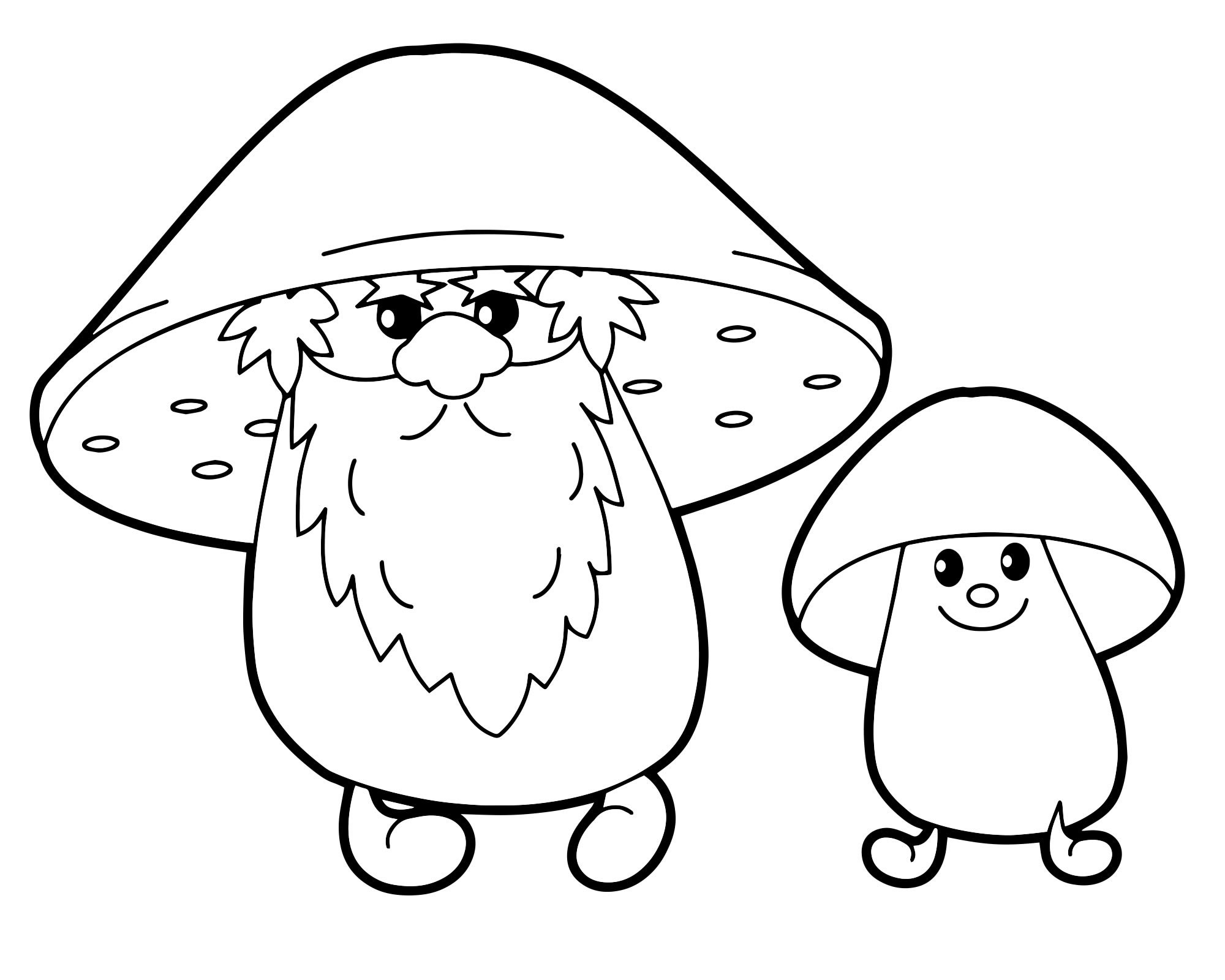 Раскраски грибы для детей