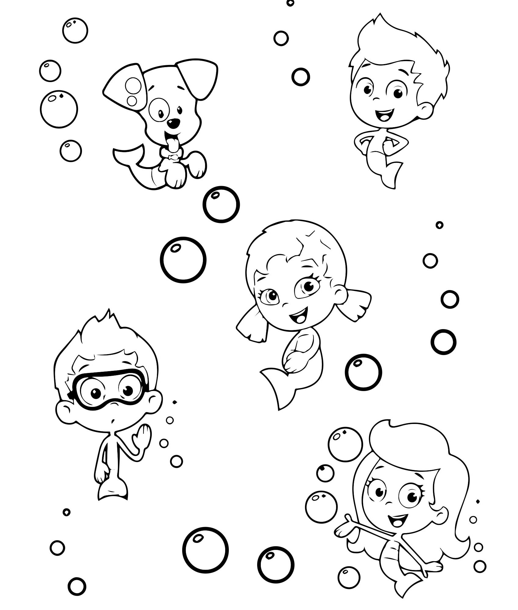 Гуппи и пузырики раскраска для детей