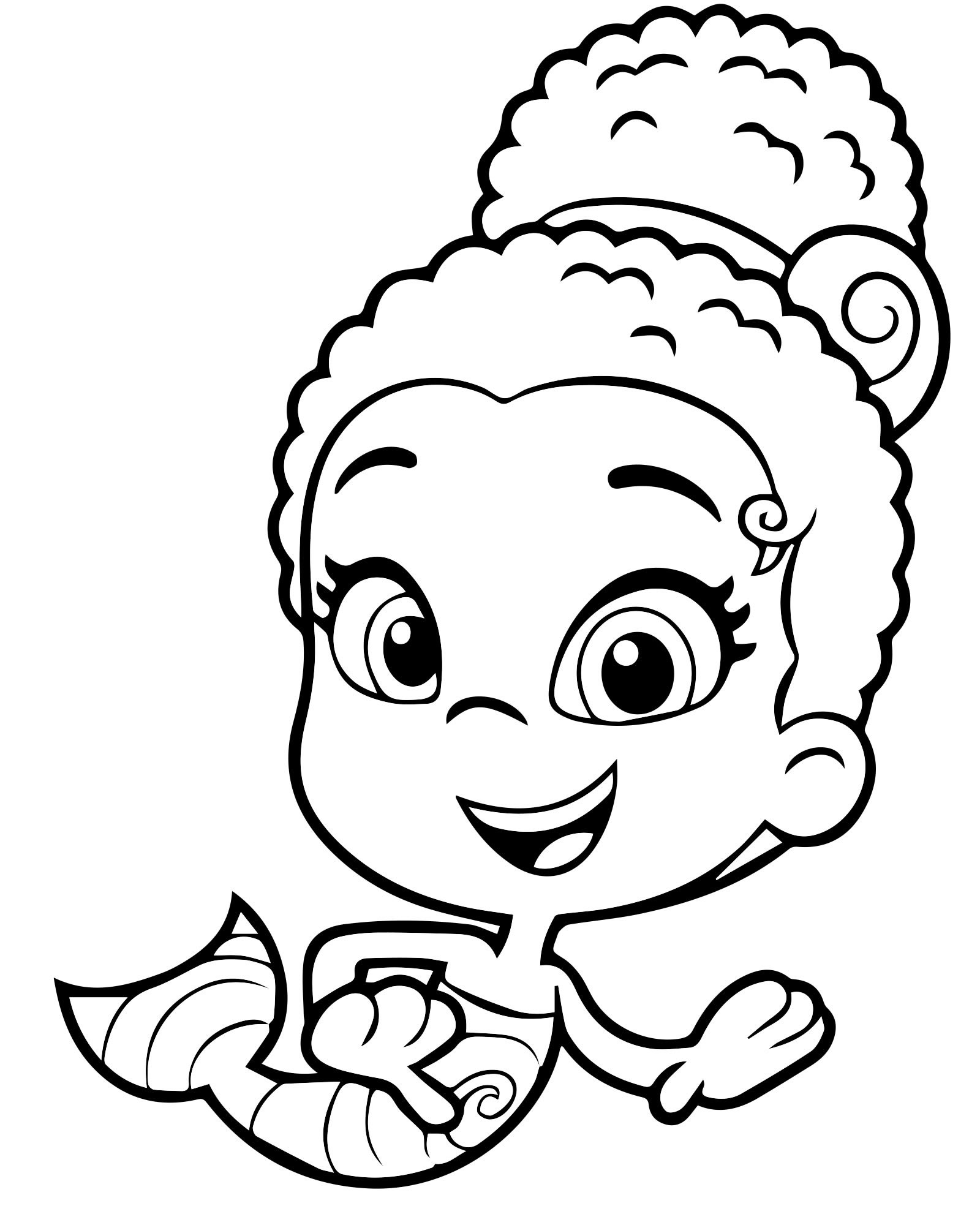 Девочка-гуппи Зули раскраска для детей