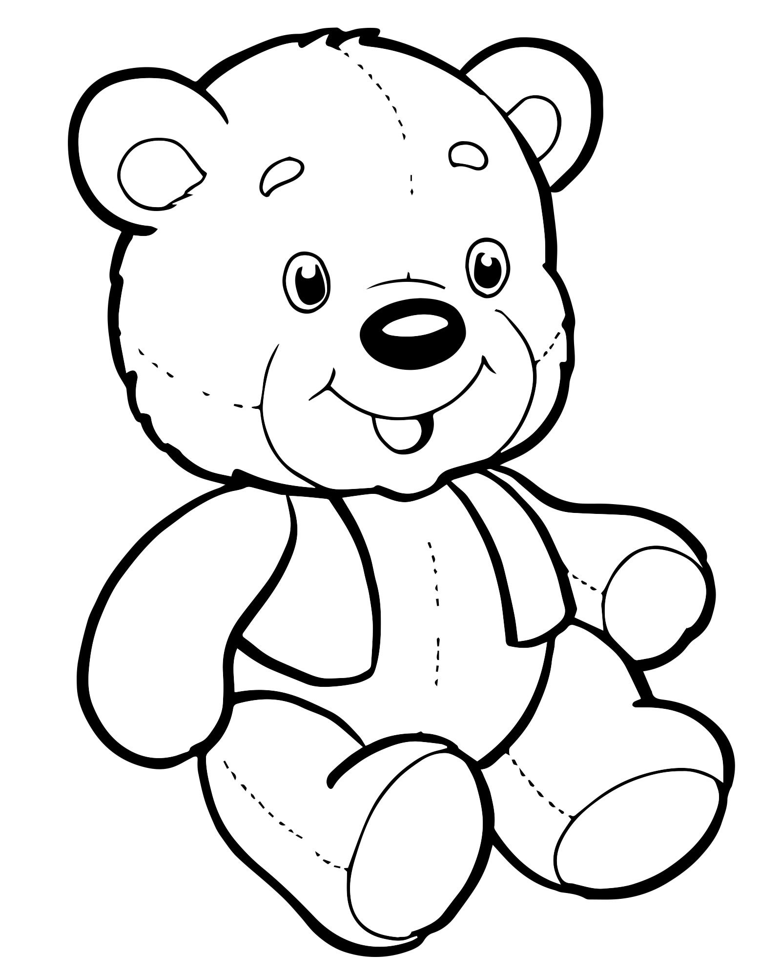 Плюшевый медвежонок раскраска для детей