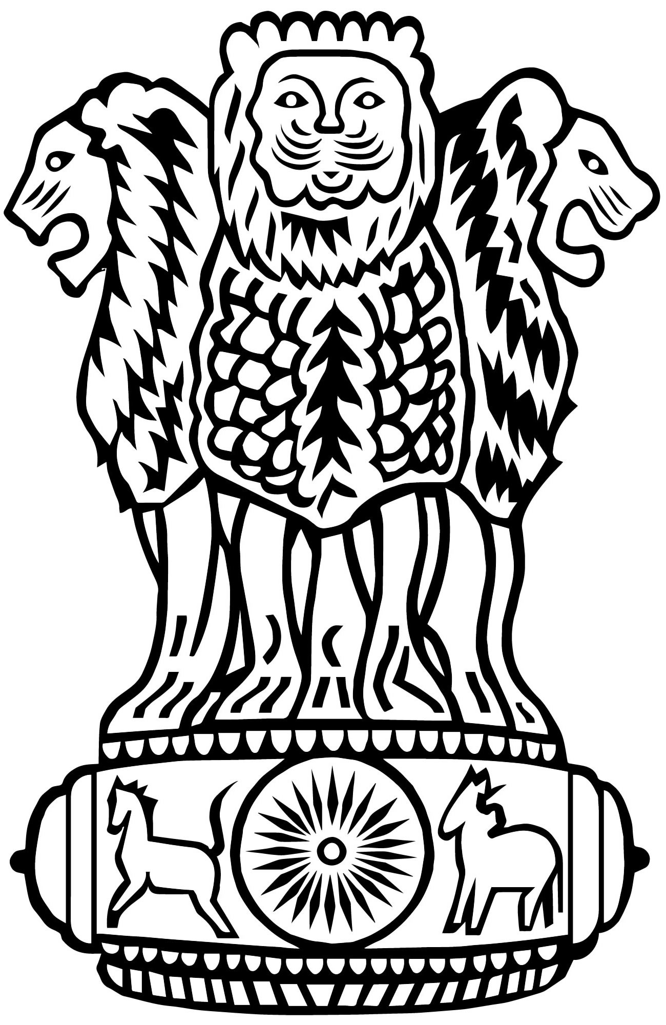 Герб Индии раскраска для детей