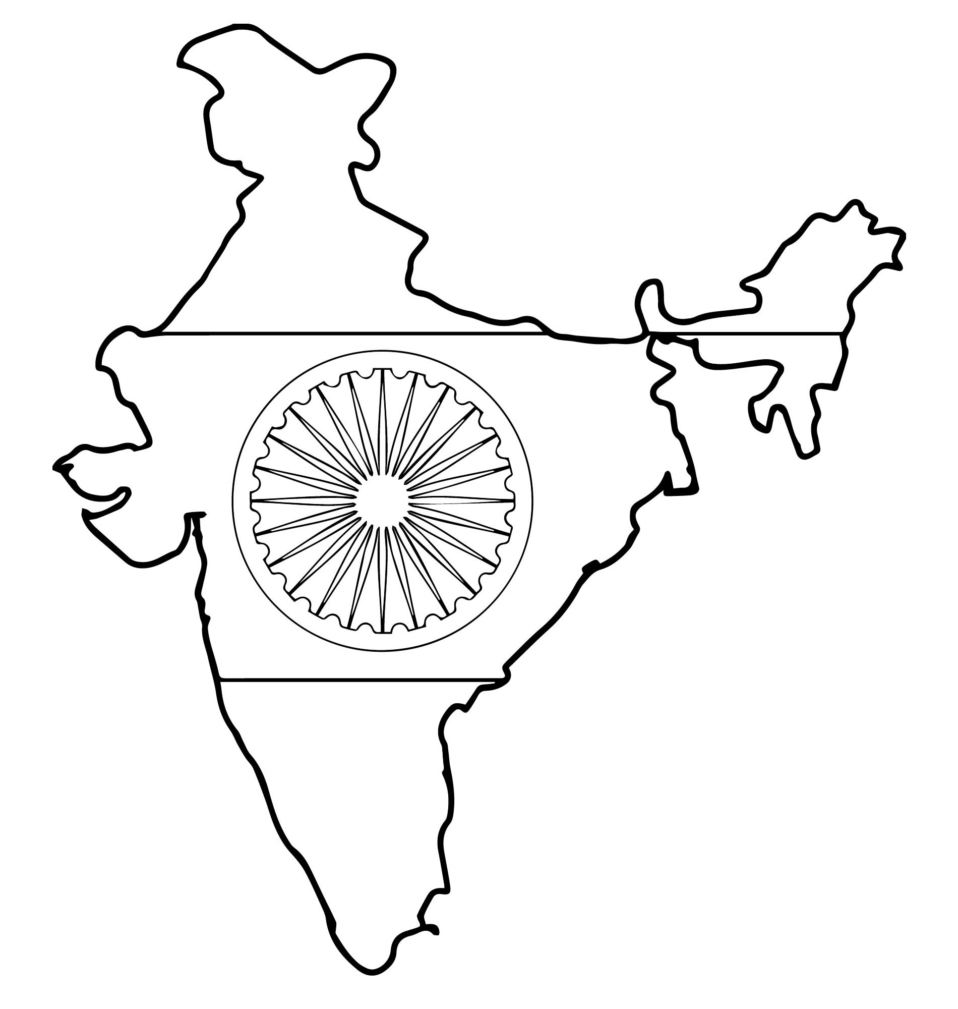 Карта Индии раскраска для детей