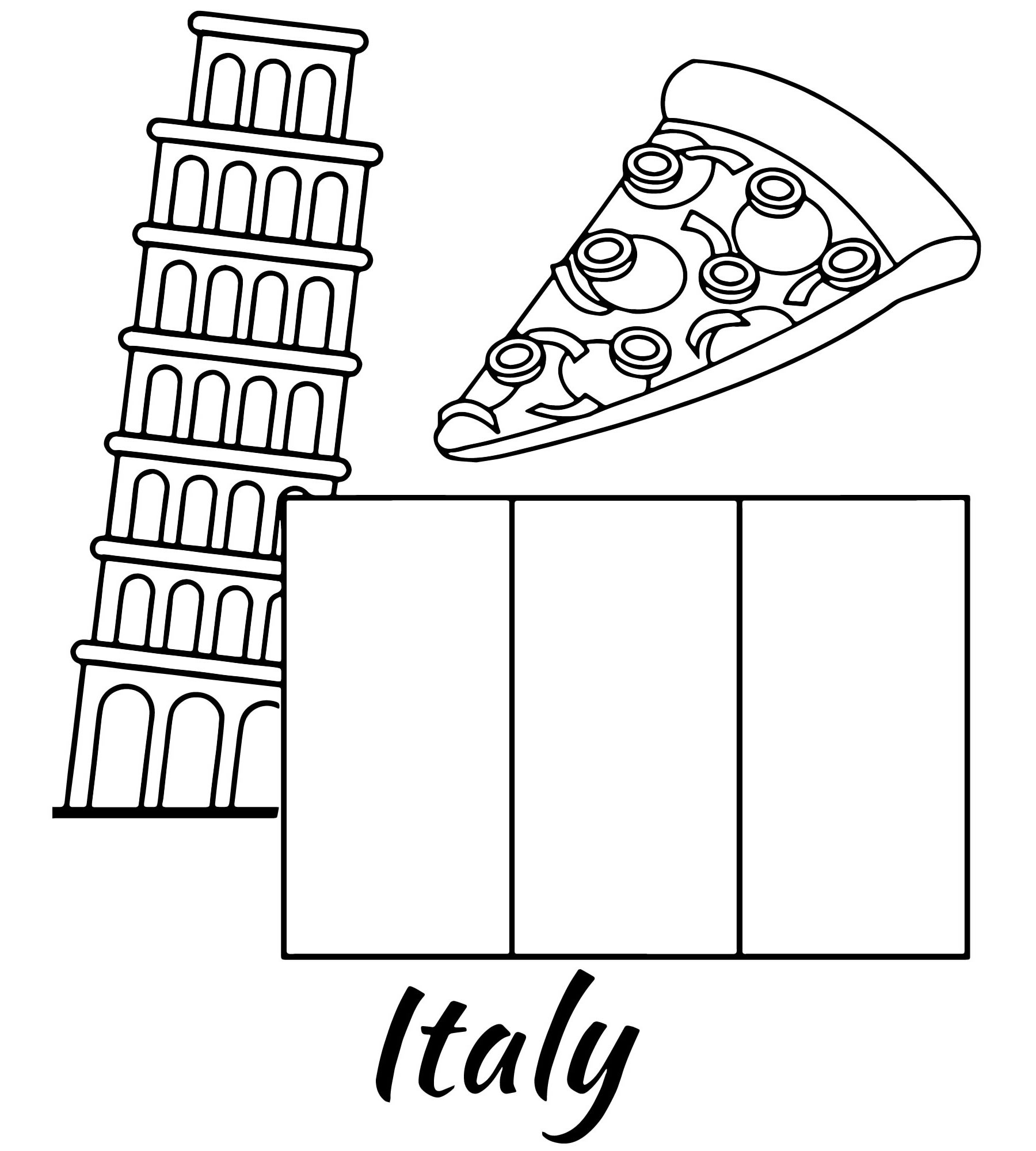 Раскраска Карта Италии