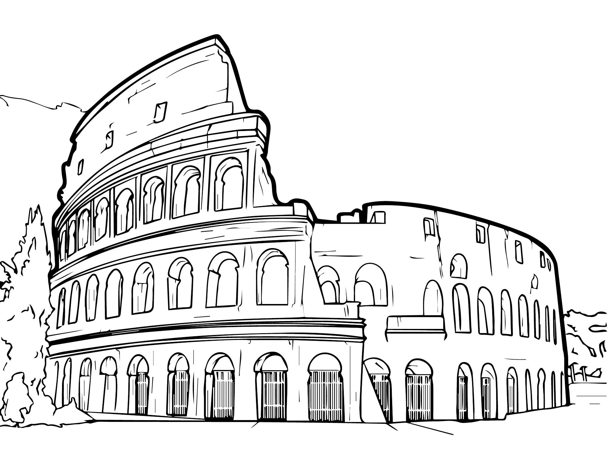 Колизей древний Рим карандашом