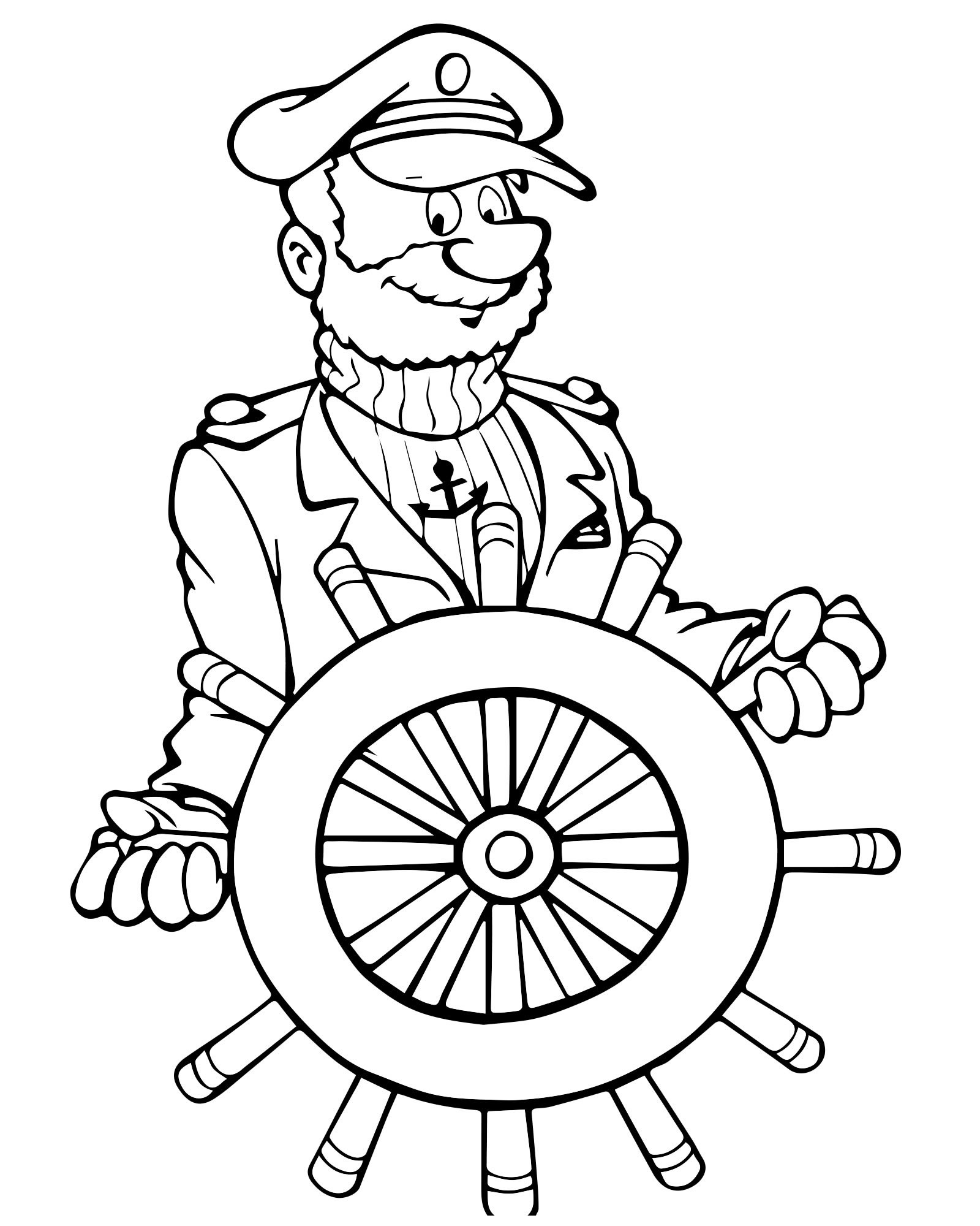 Капитан корабля раскраска для детей