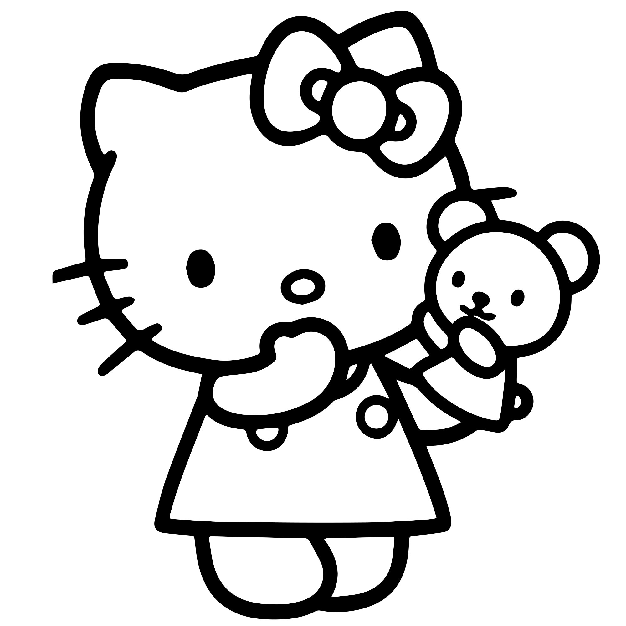 Раскраска Hello Kitty и воздушные шары
