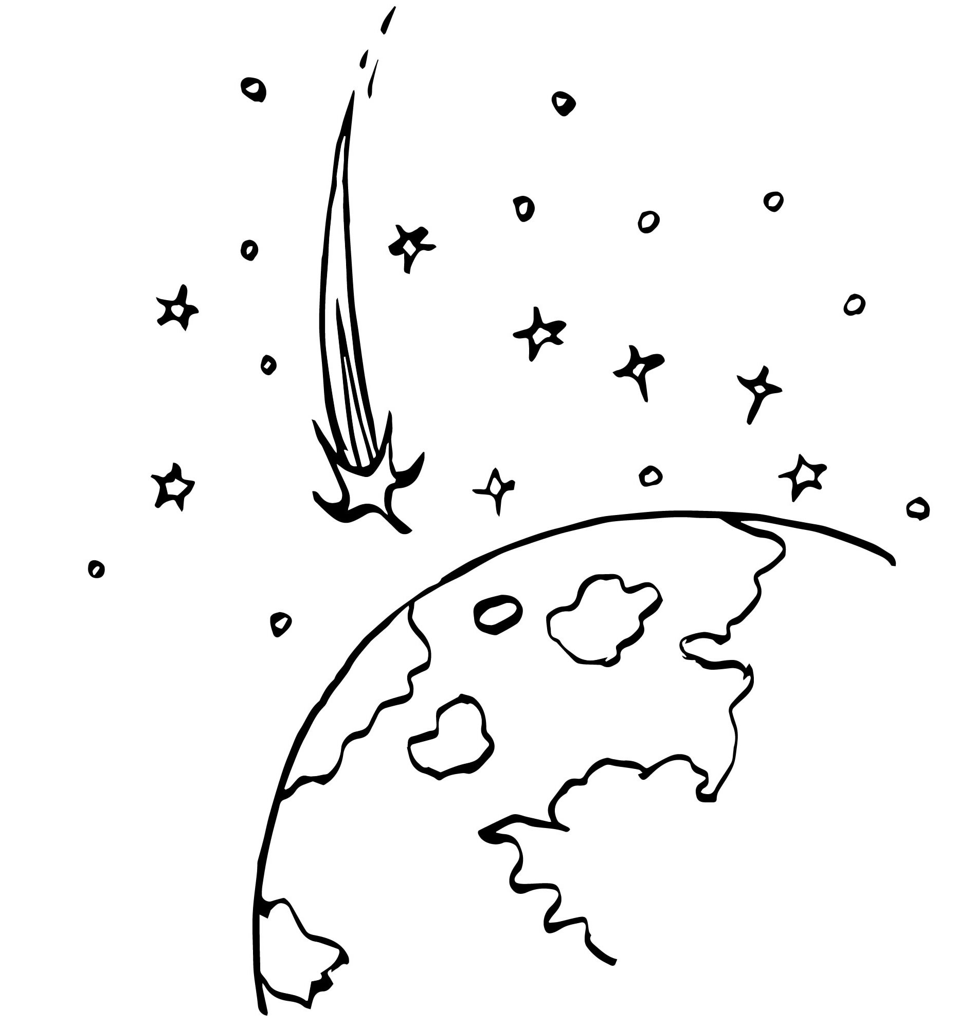 Комета в небе раскраска для детей