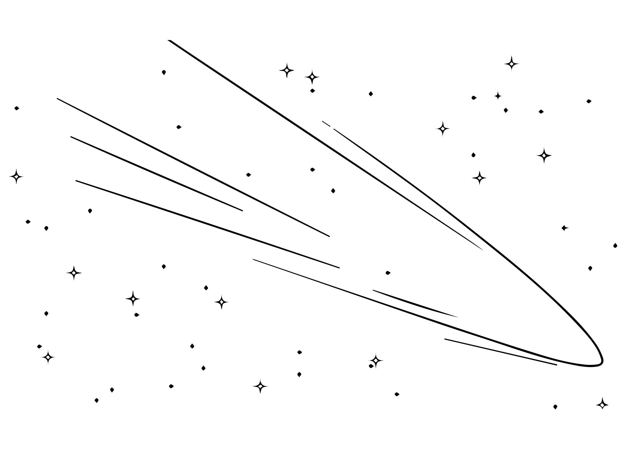 Рисунок раскраска комета