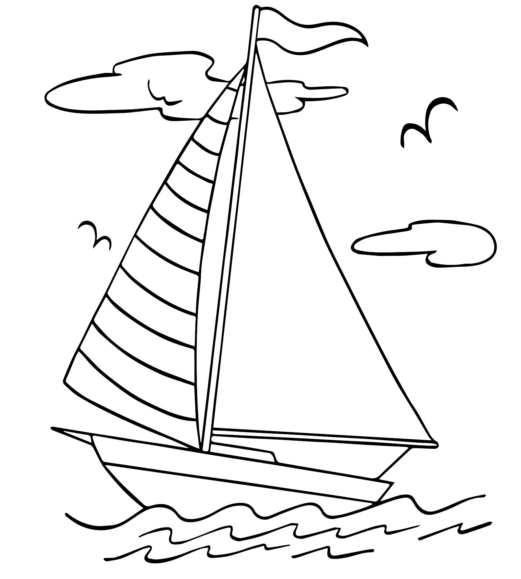 бесшовные модели Раскраска лодка, рыба чистая векторные иллюстрации