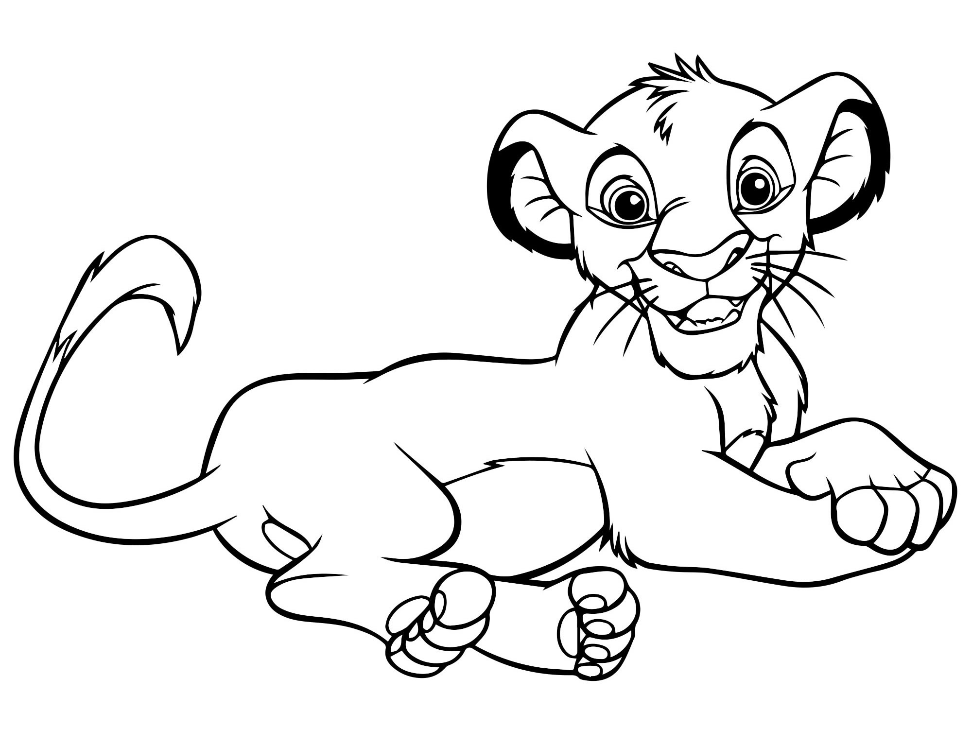 Львенок Симба раскраска для детей