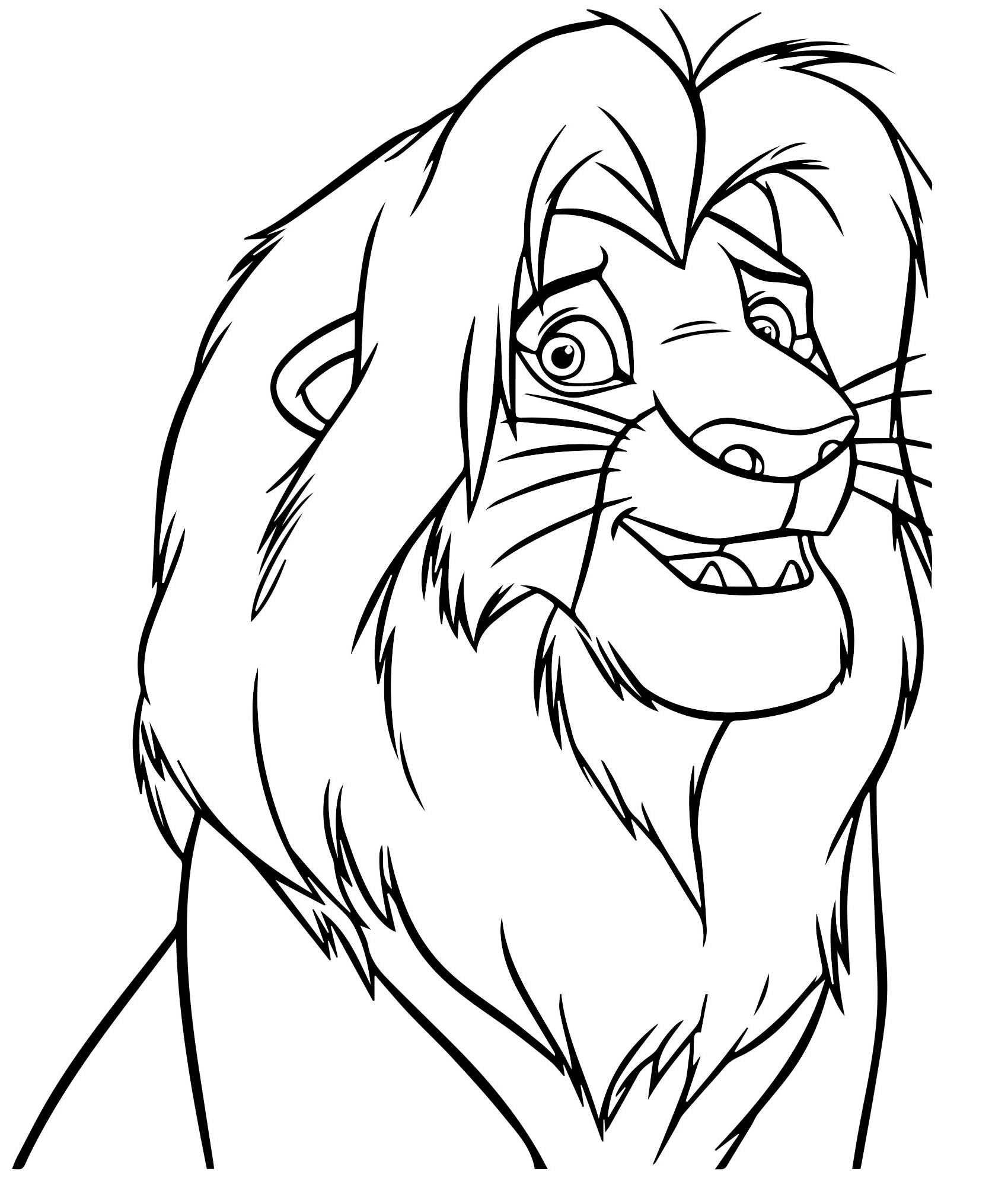 Рисунок льва для раскраски