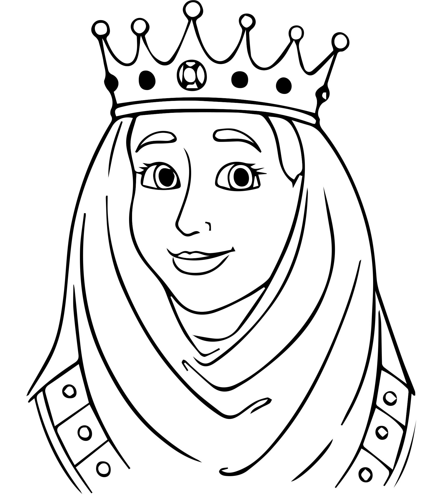 Портрет королевы раскраска для детей