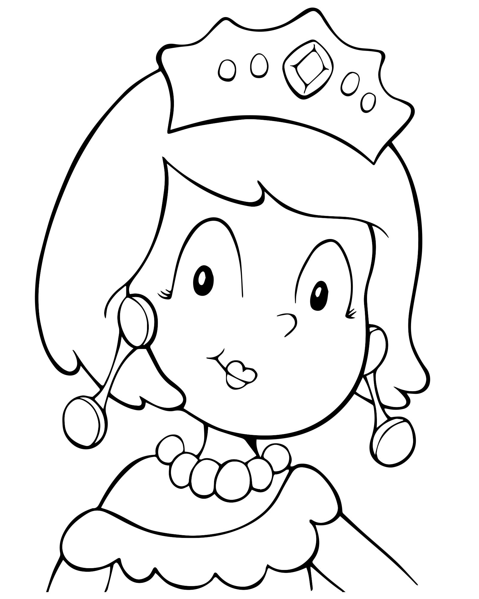 Мультяшная королева раскраска для детей