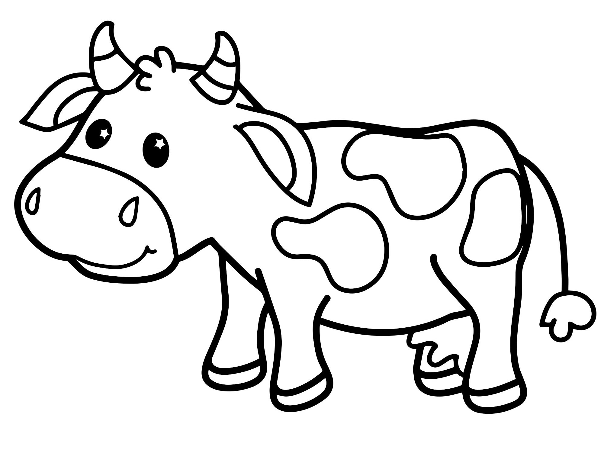 Раскраски коров, Раскраска Корова на ферме .