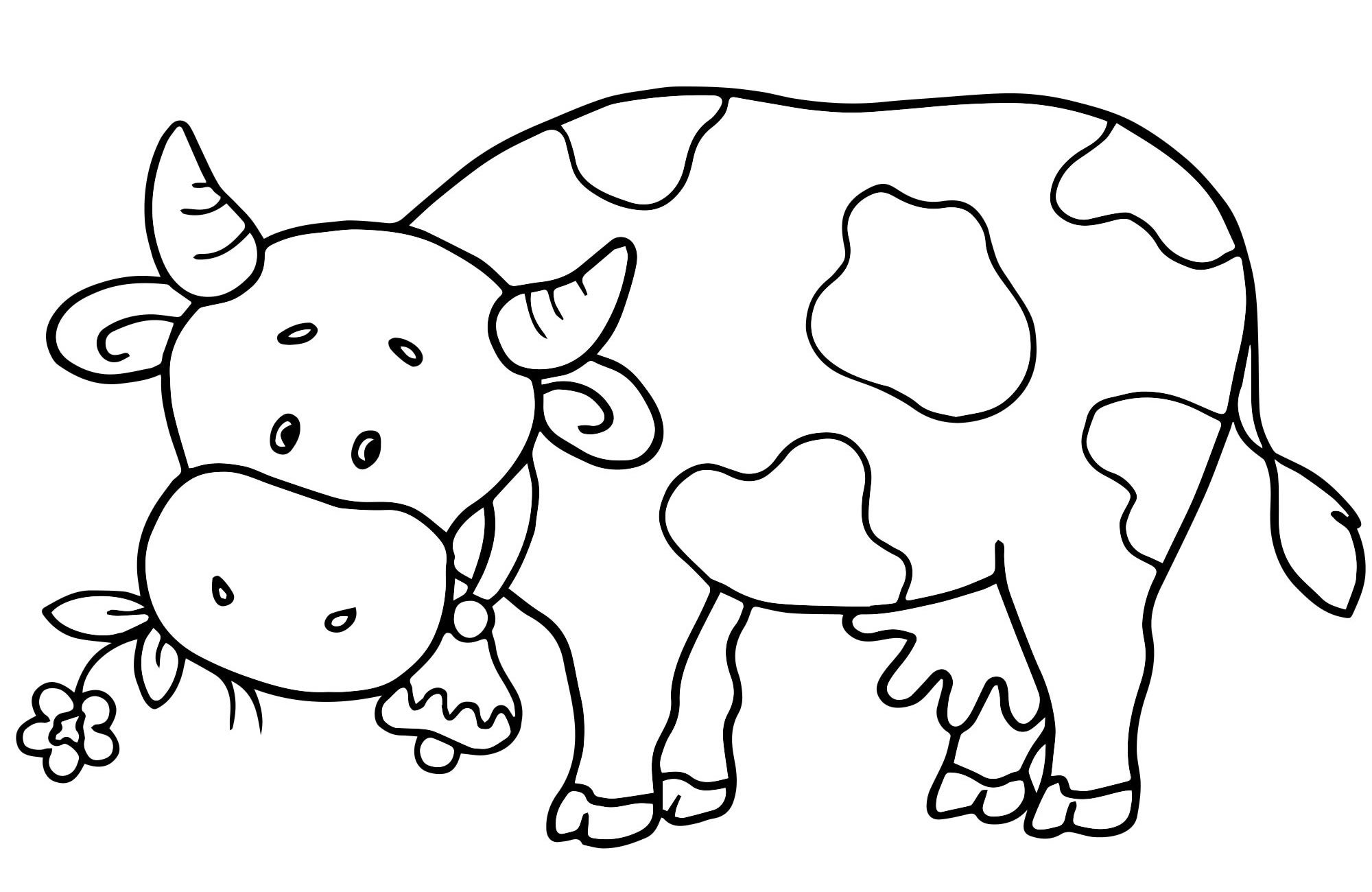 Милая корова раскраска для детей