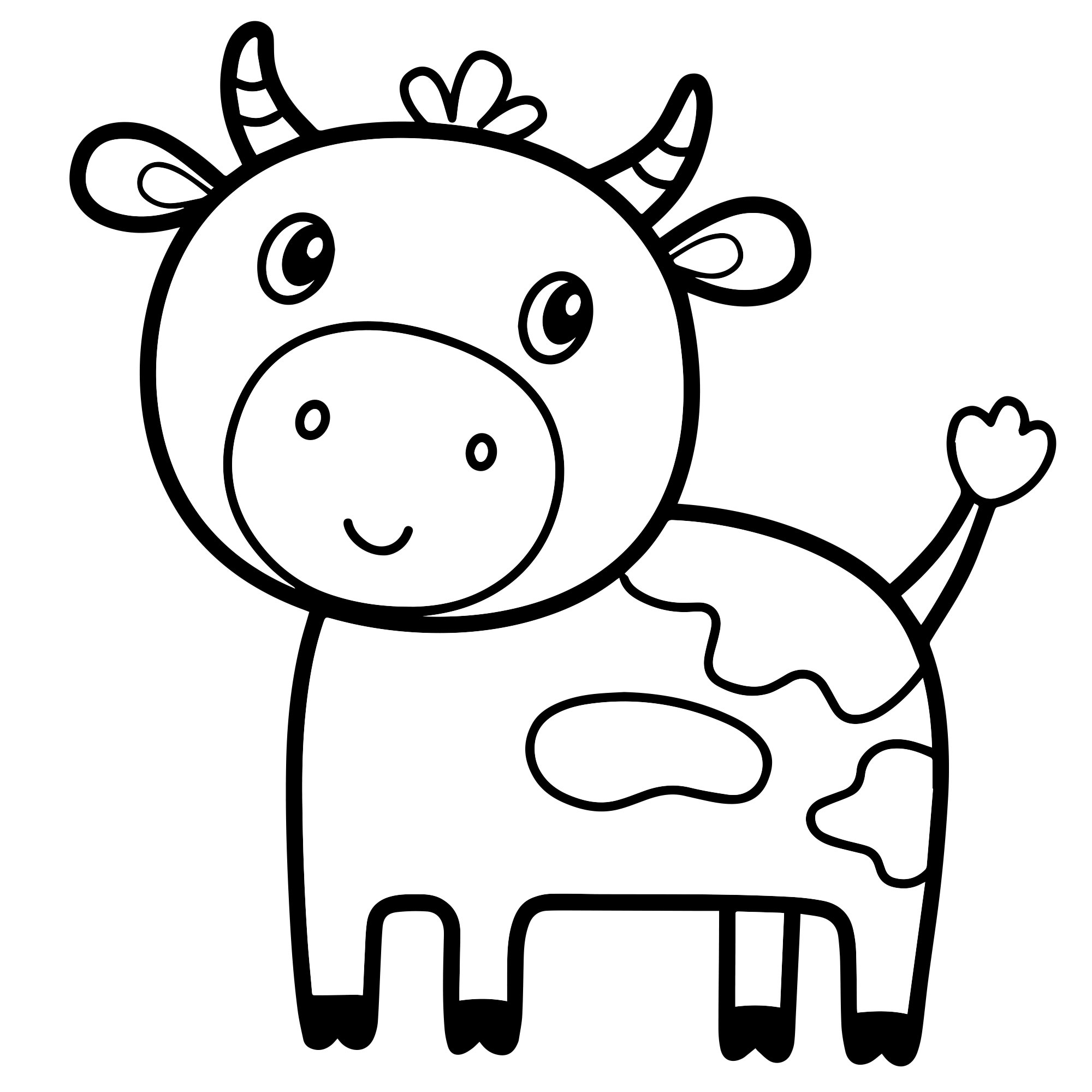 Смешная корова раскраска для детей