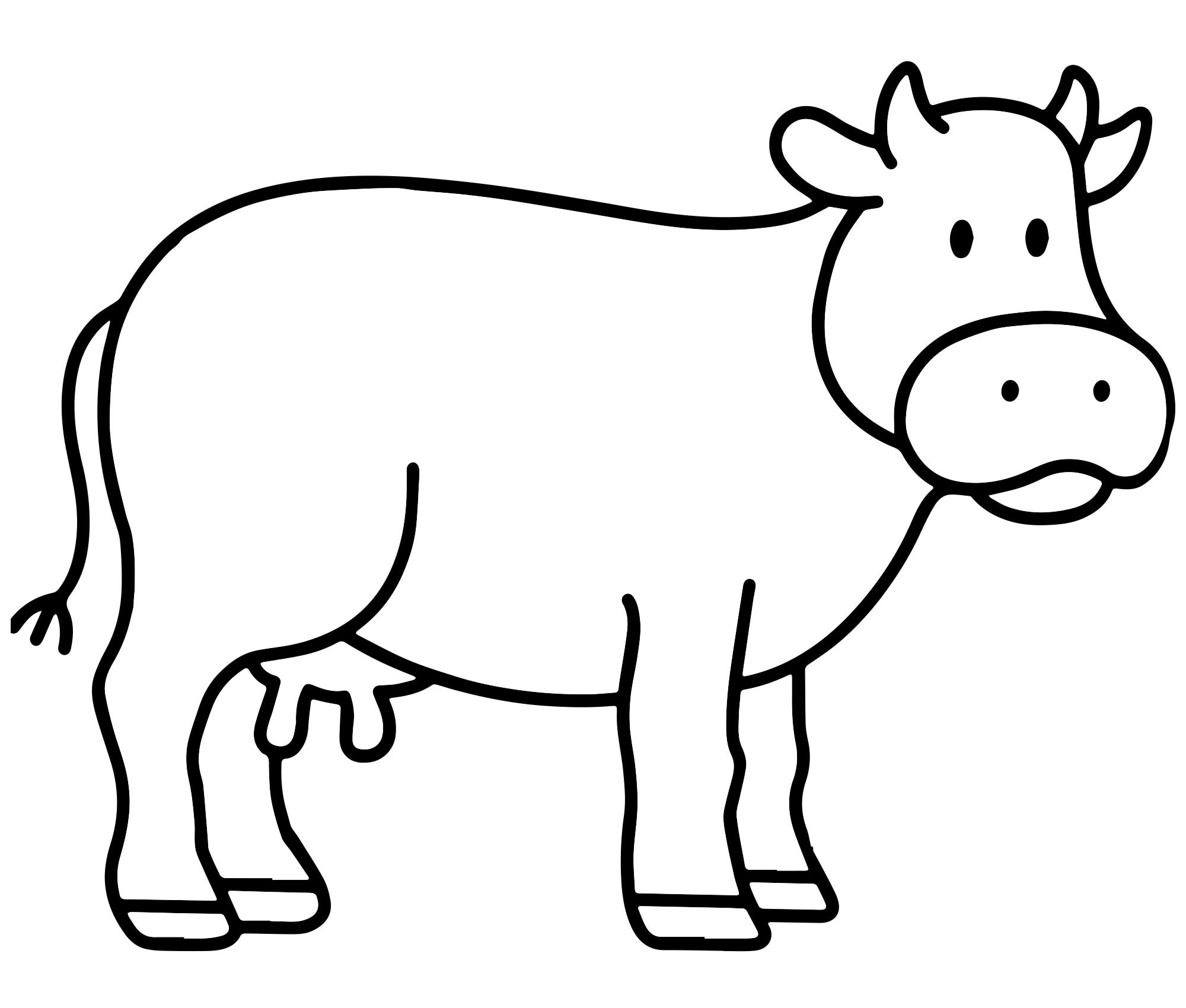 Простая корова раскраска для детей