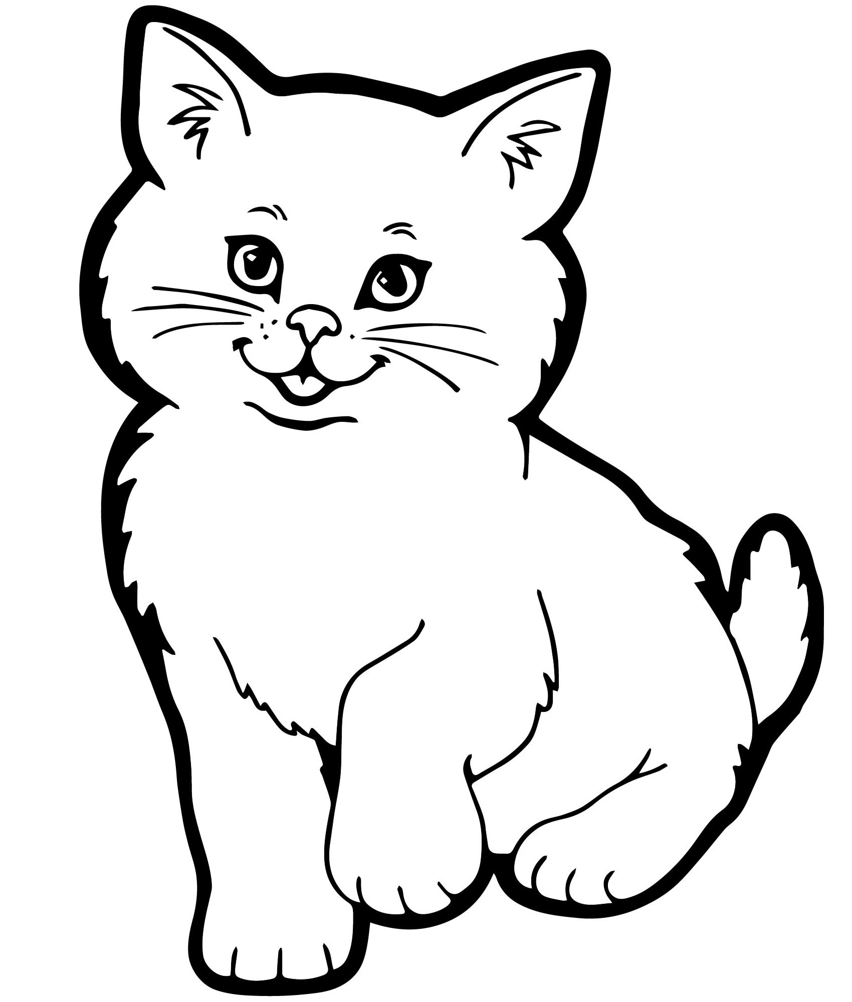 Рисунок кошки трафарет для детей