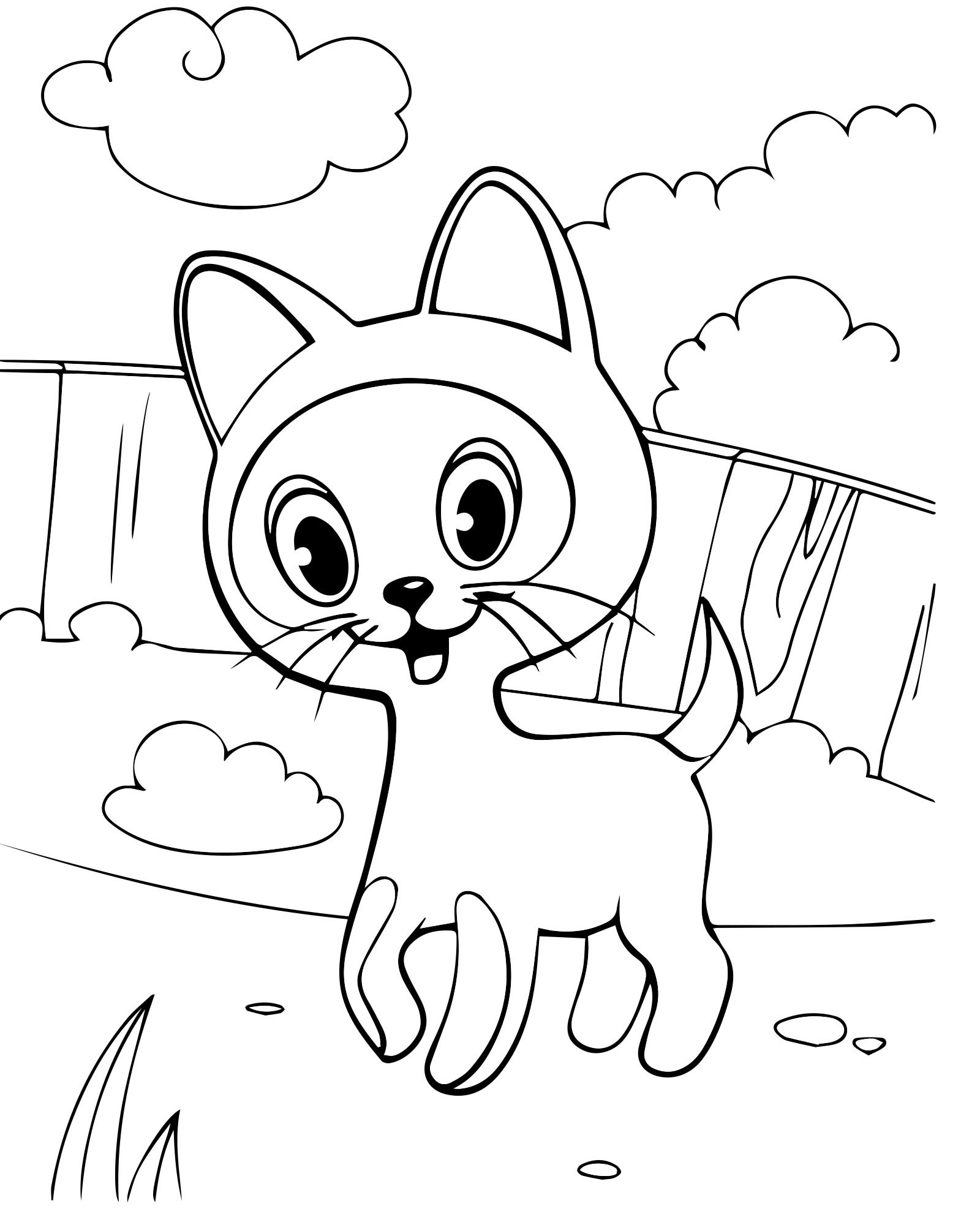 Рисунок котика для детей 5 лет