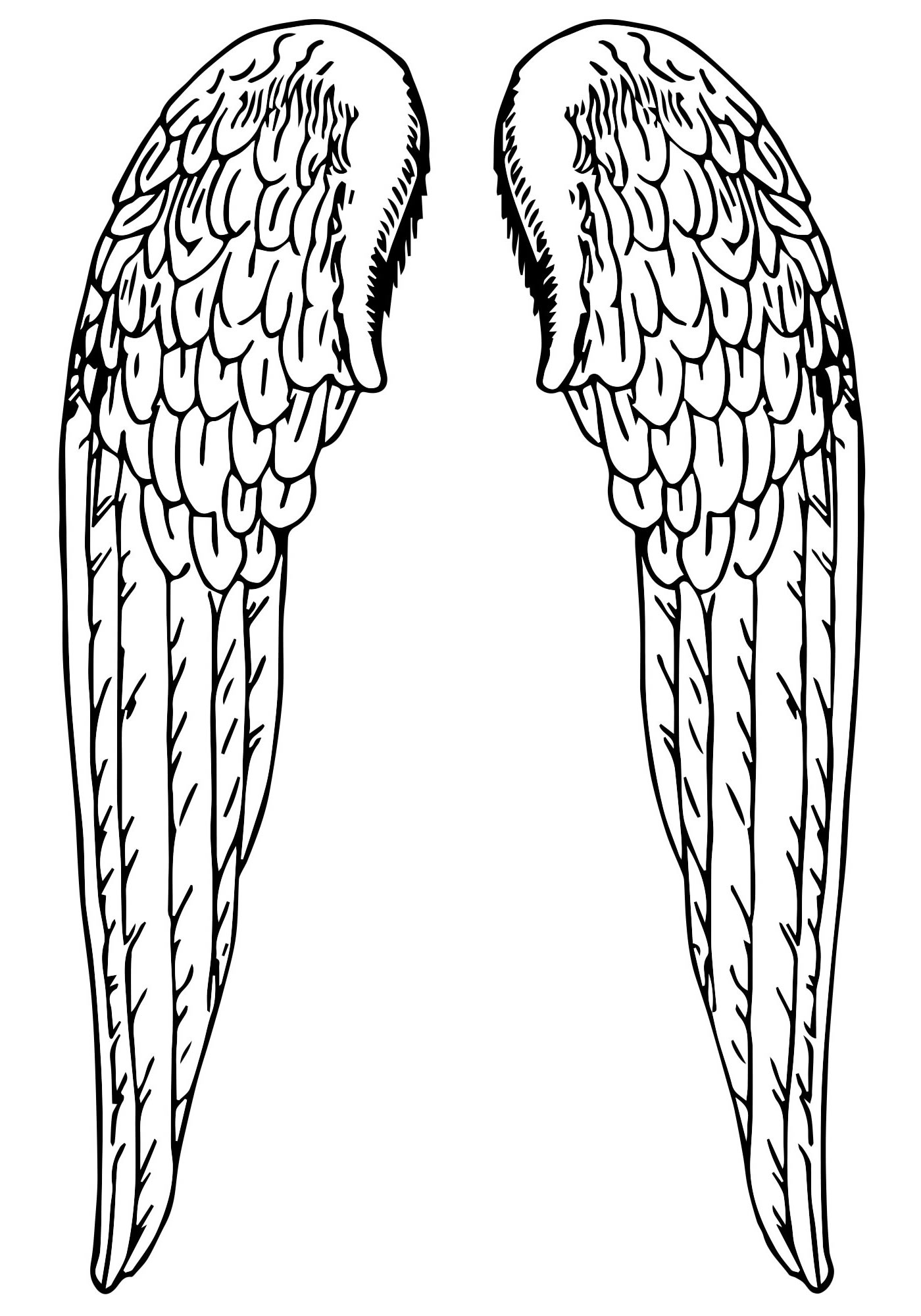 Крылья ангела раскраска для детей