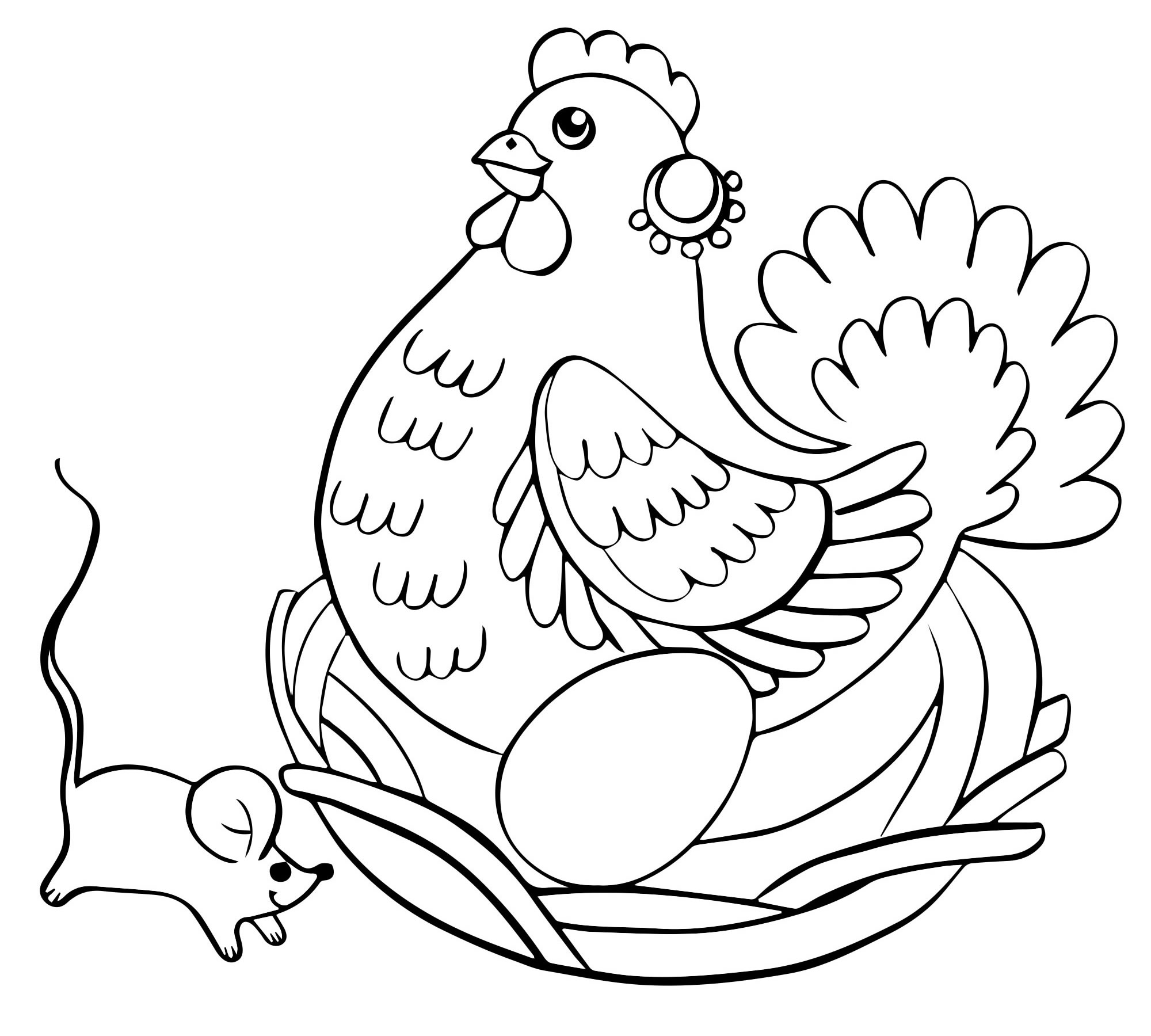 Раскраска Курица и яичко
