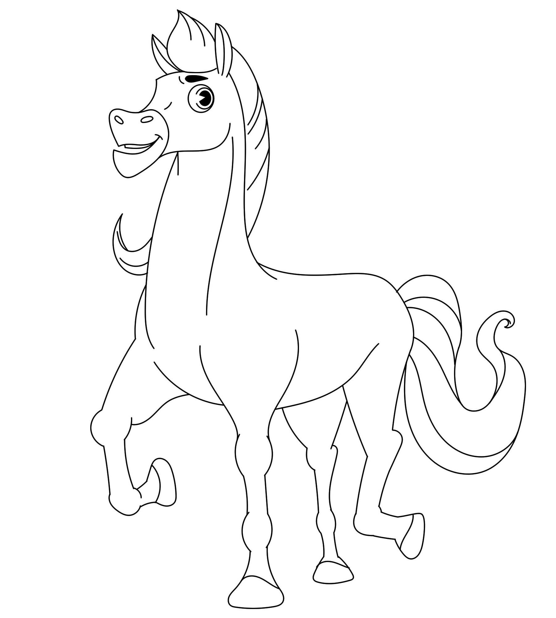 Лошадь из мультфильма раскраска для детей
