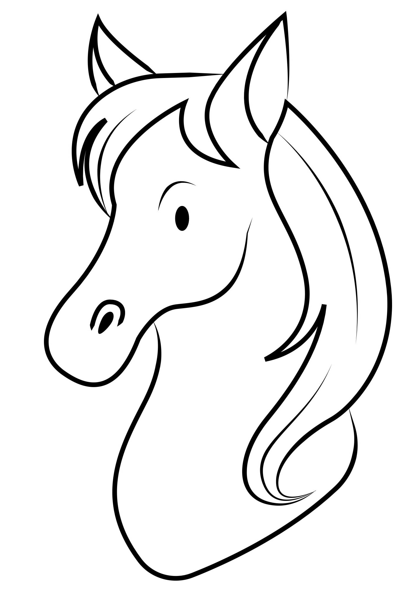 Портрет лошади раскраска для детей
