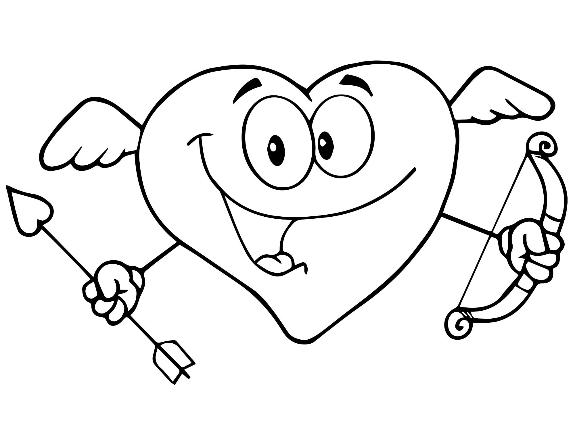 Сердце с крыльями раскраска для детей