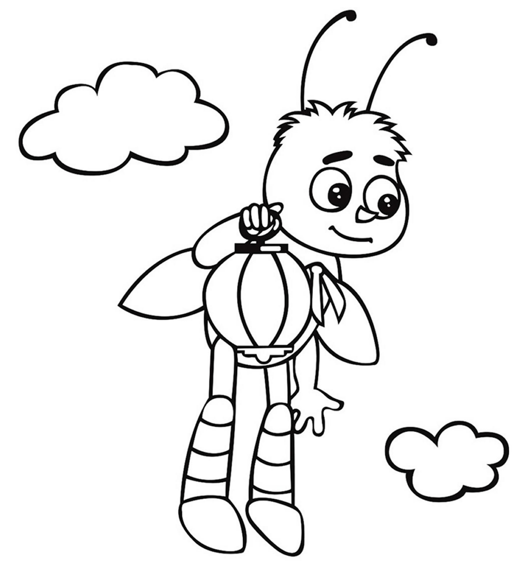 Пчеленок из Лунтика раскраска для детей