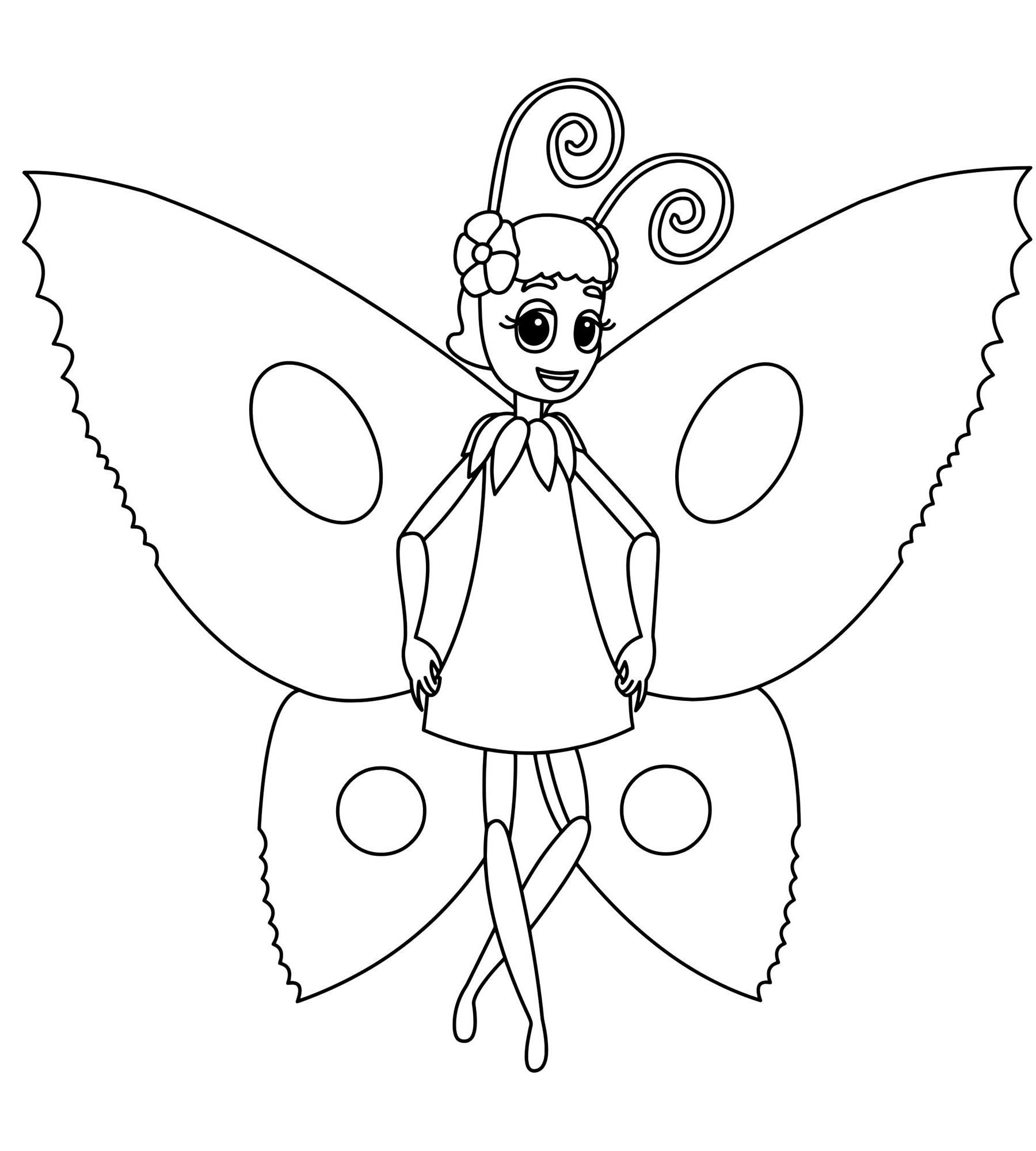 Бабочка из Лунтика раскраска для детей