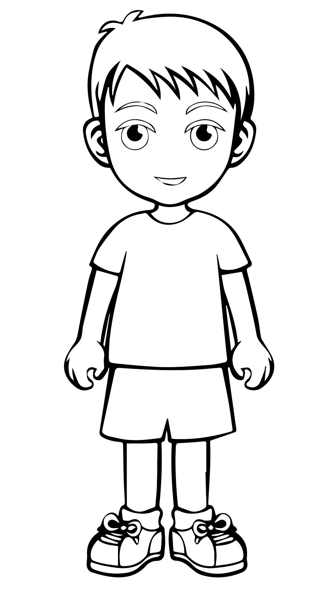 Мальчик в шортах раскраска для детей