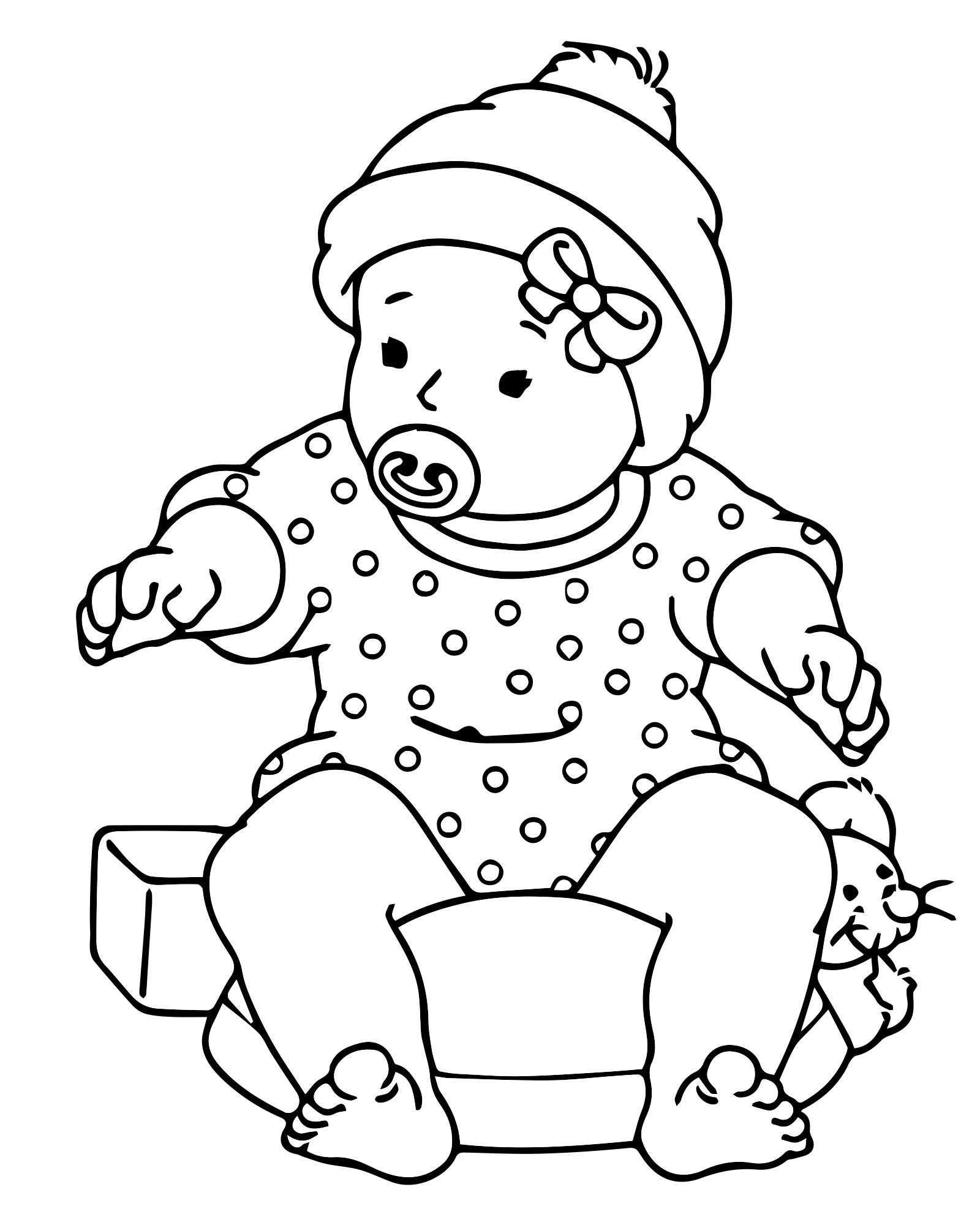 Малыш на горшке раскраска для детей