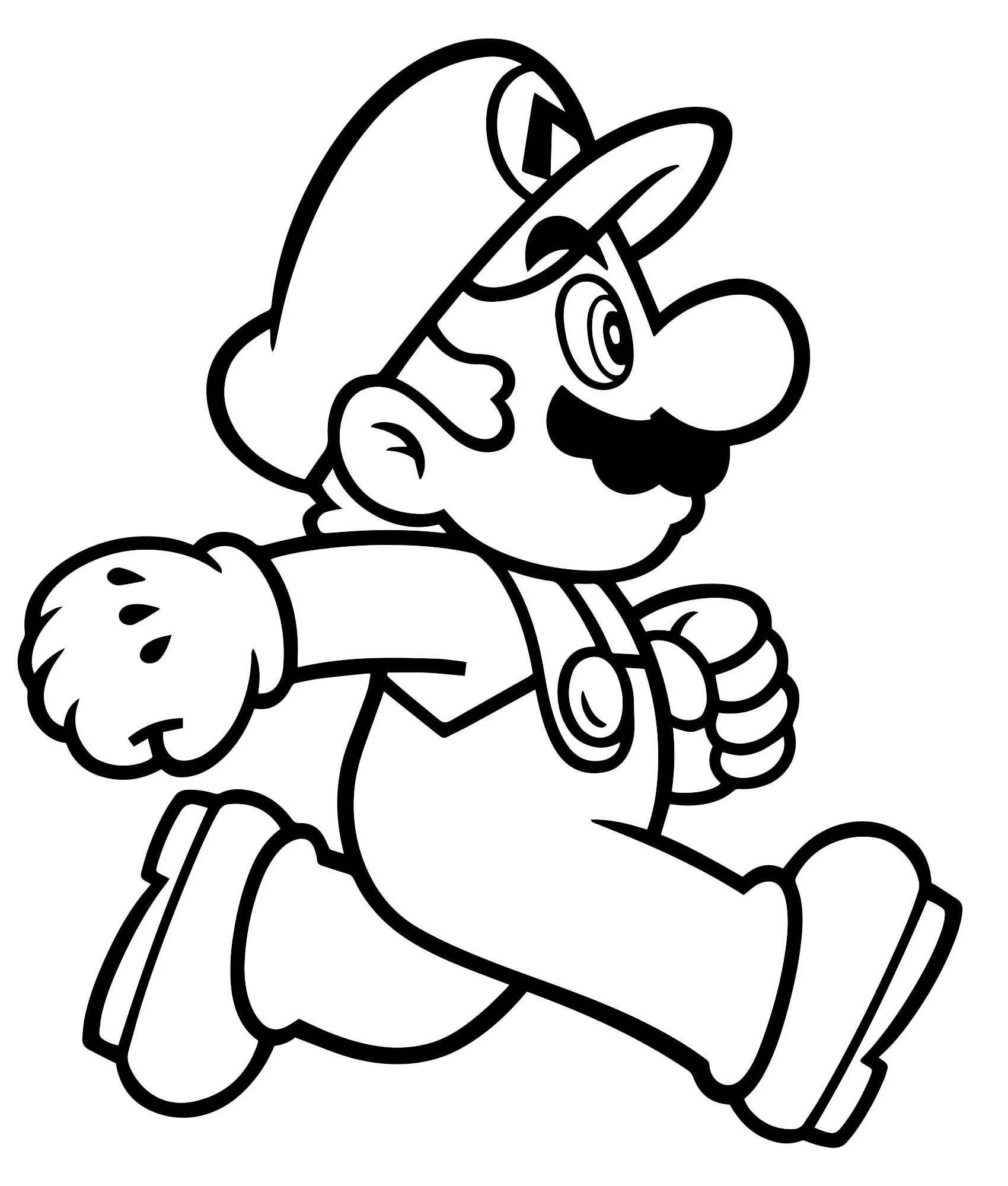 Марио бежит раскраска для детей