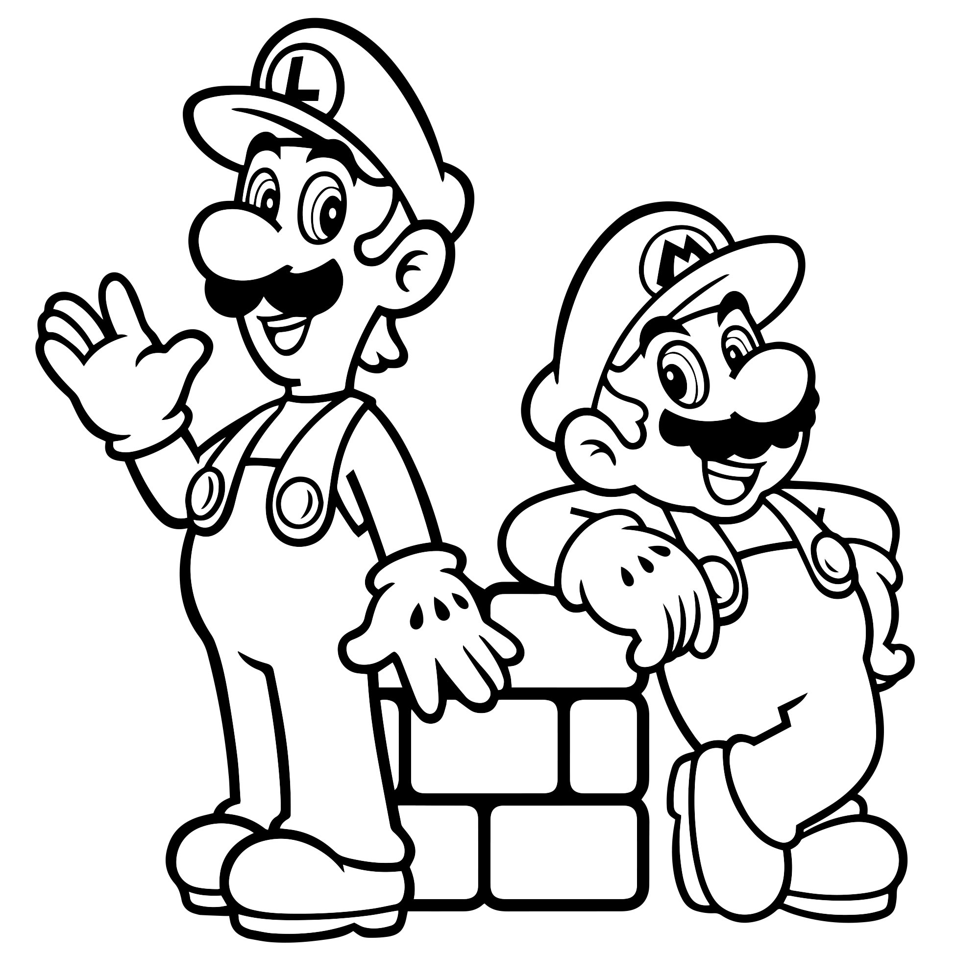 Братья Марио раскраска для детей