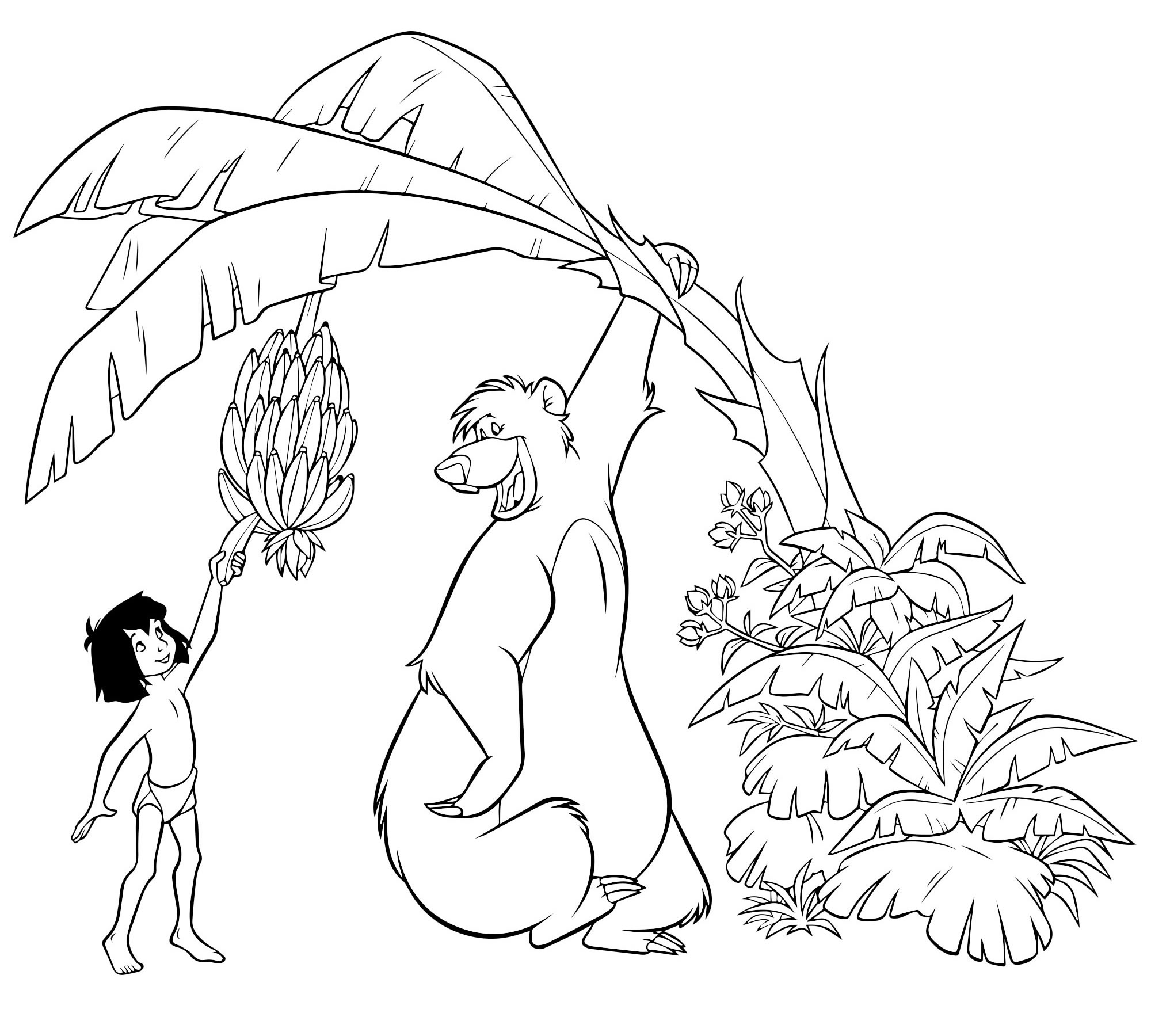 Мультик Маугли раскраска для детей