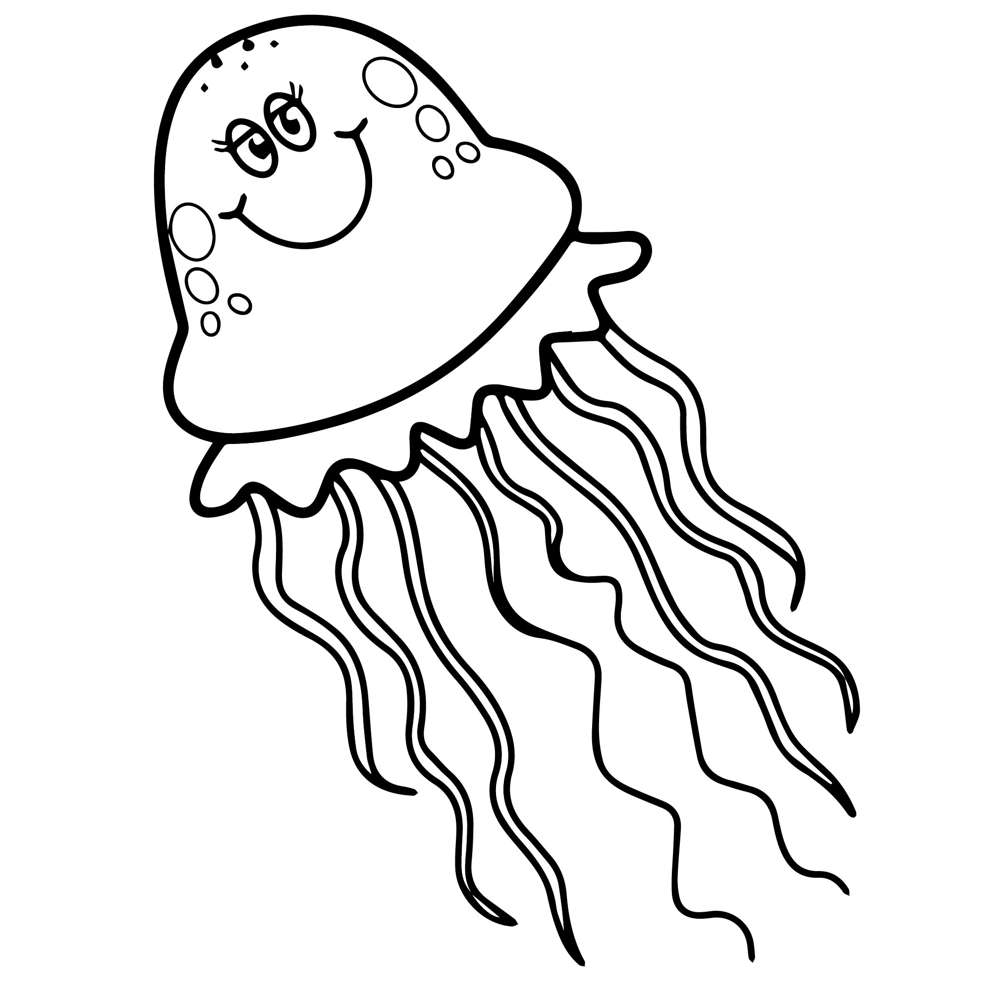 Медуза раскраска для малышей