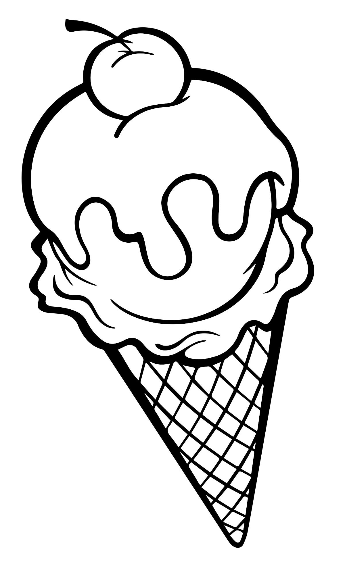 Раскраска онлайн Мороженое рожок-единорог бесплатно