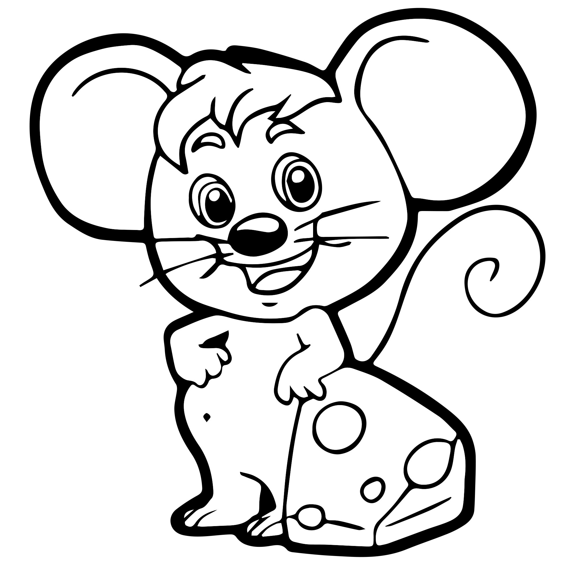 Милый мышонок раскраска для детей
