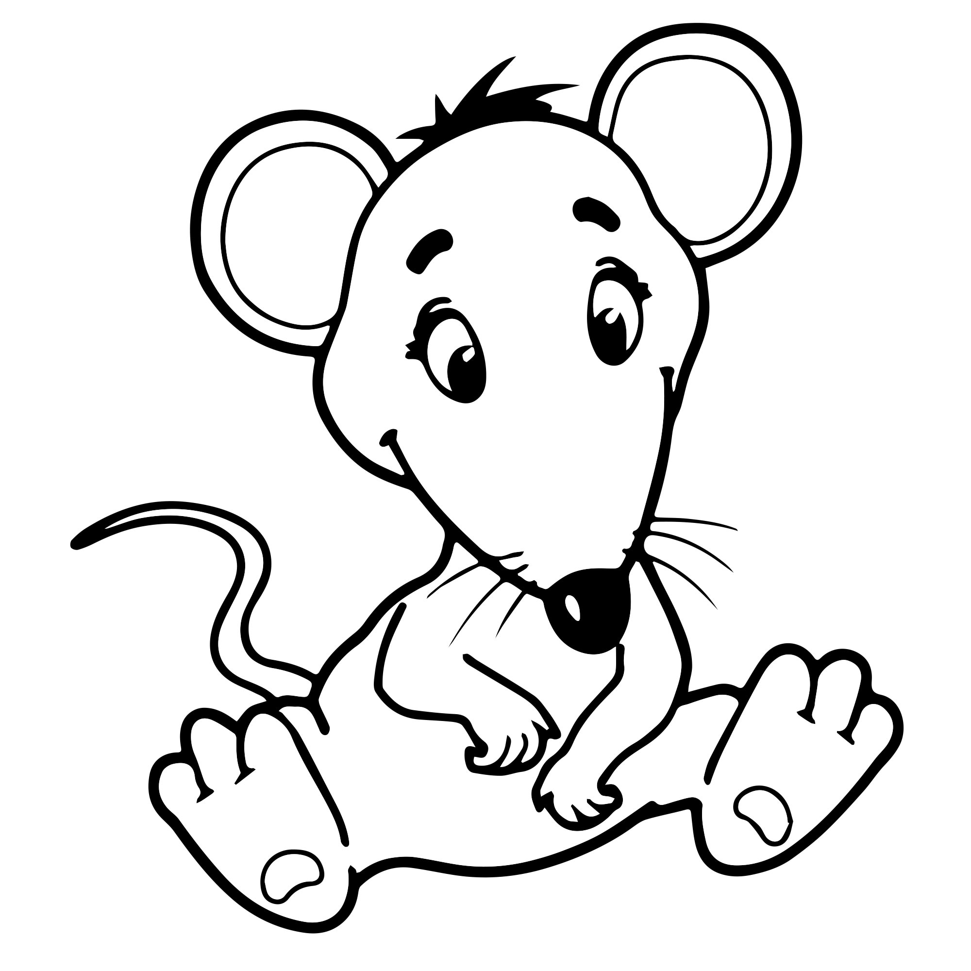 Мышка сидит раскраска для детей