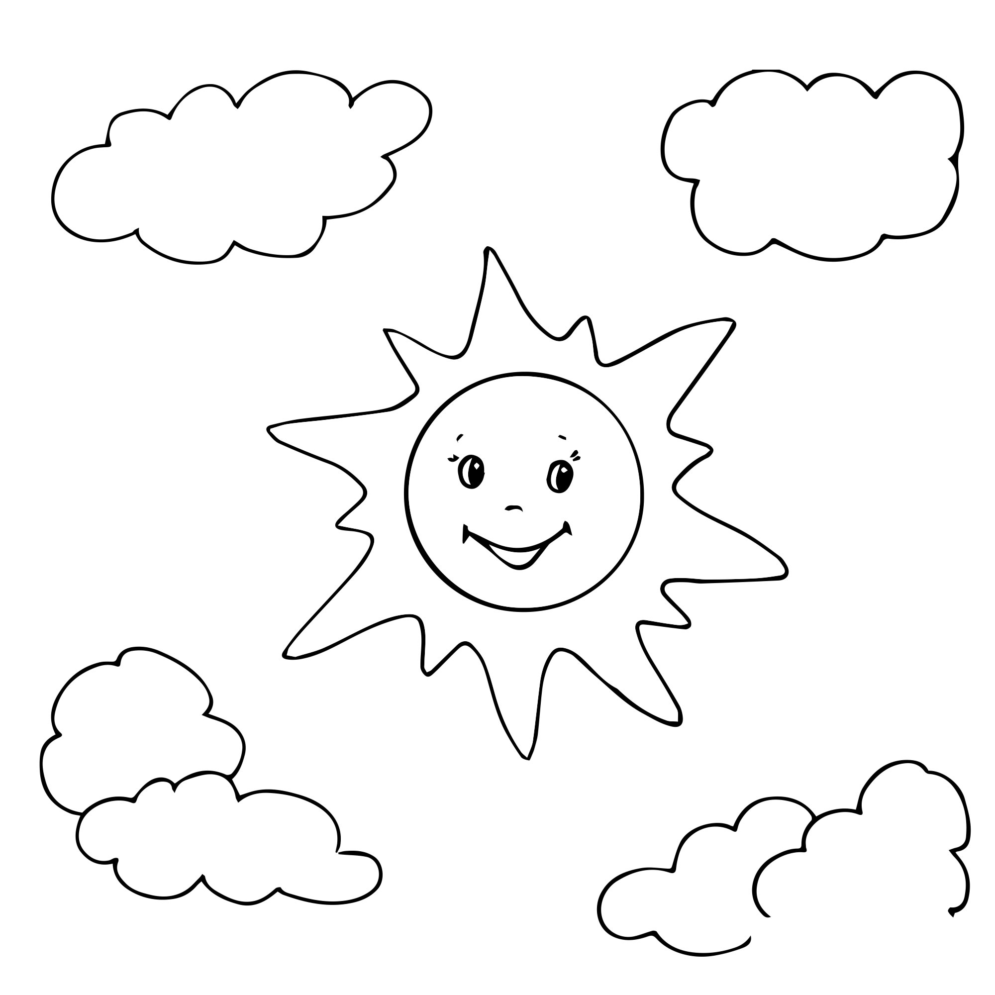 Солнечное небо раскраска для детей