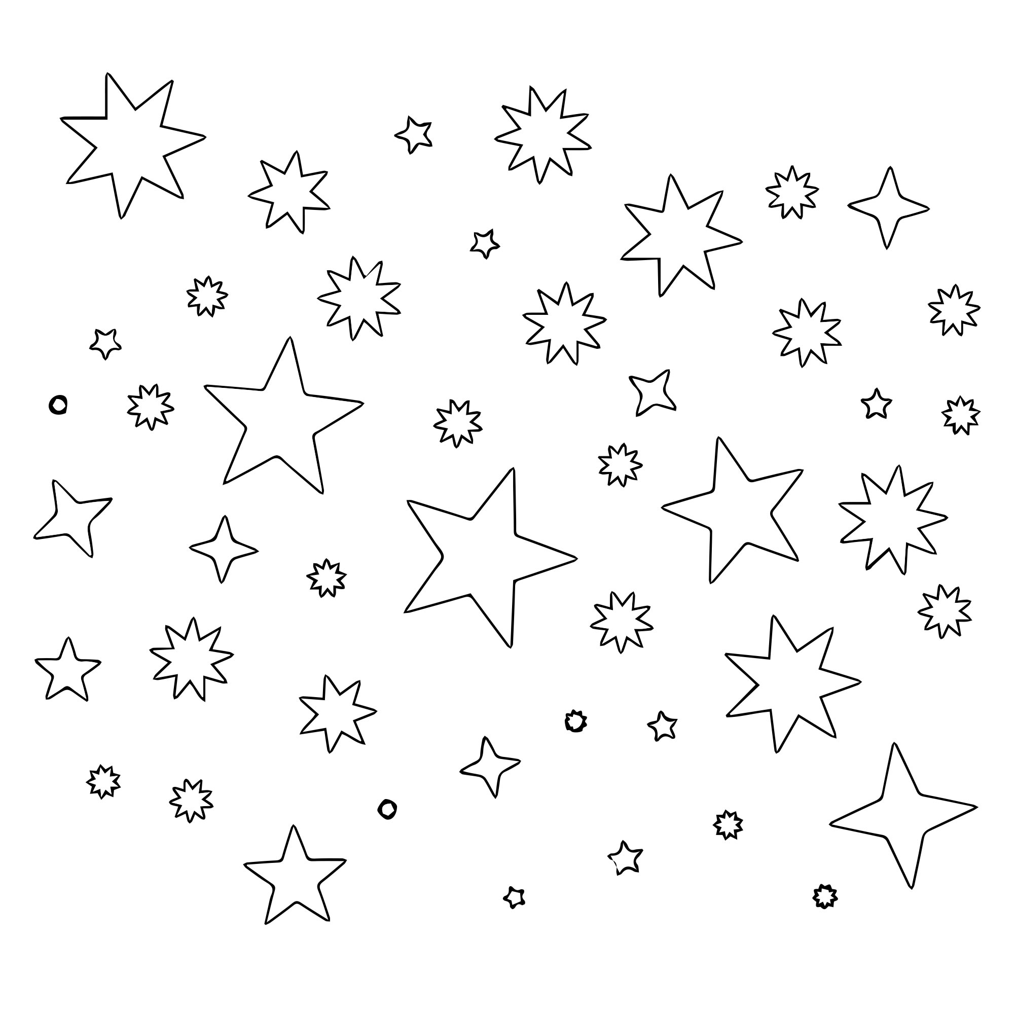 Небо в звёздах раскраска для детей