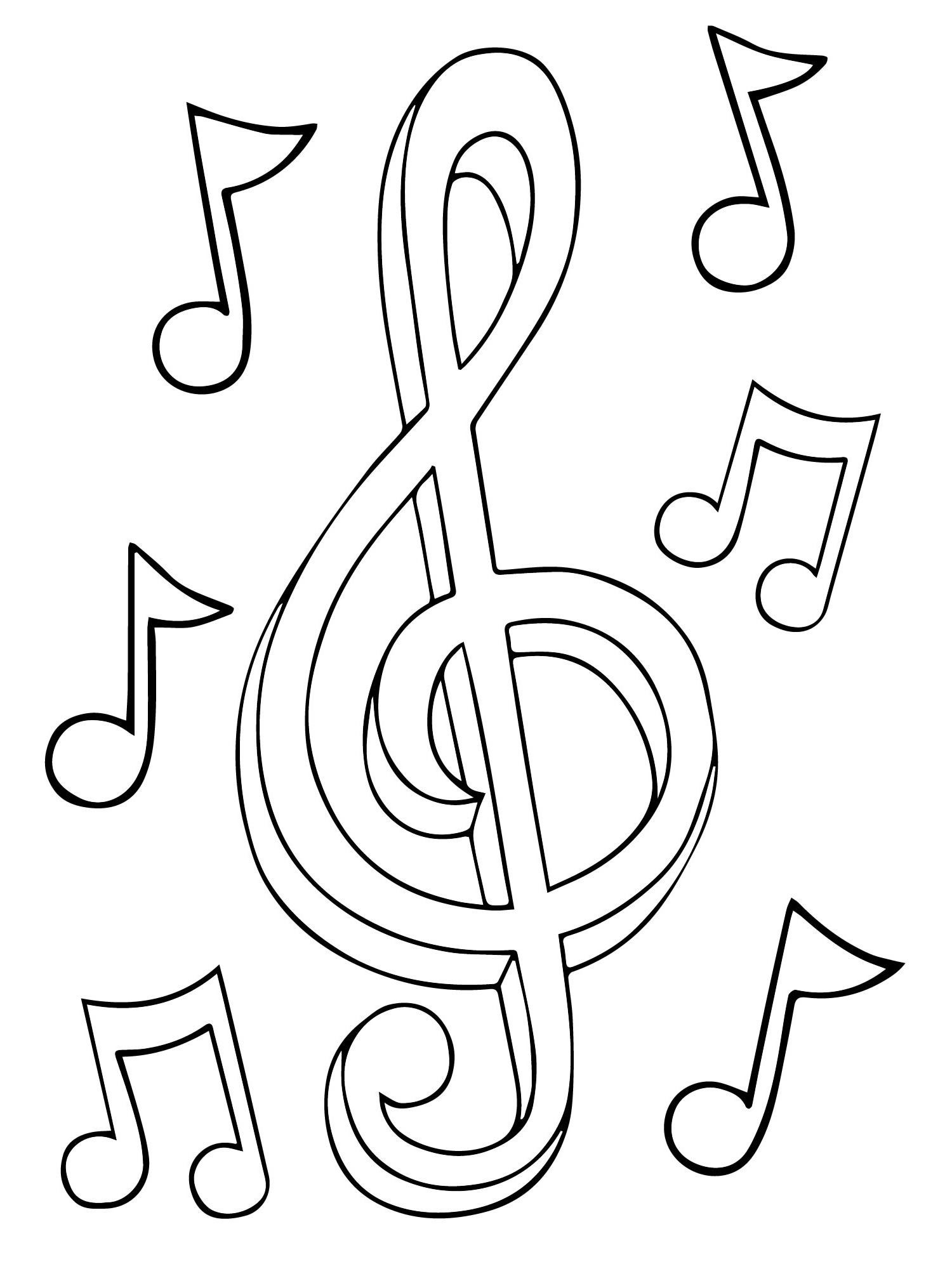 Музыкальные ноты раскраска для детей