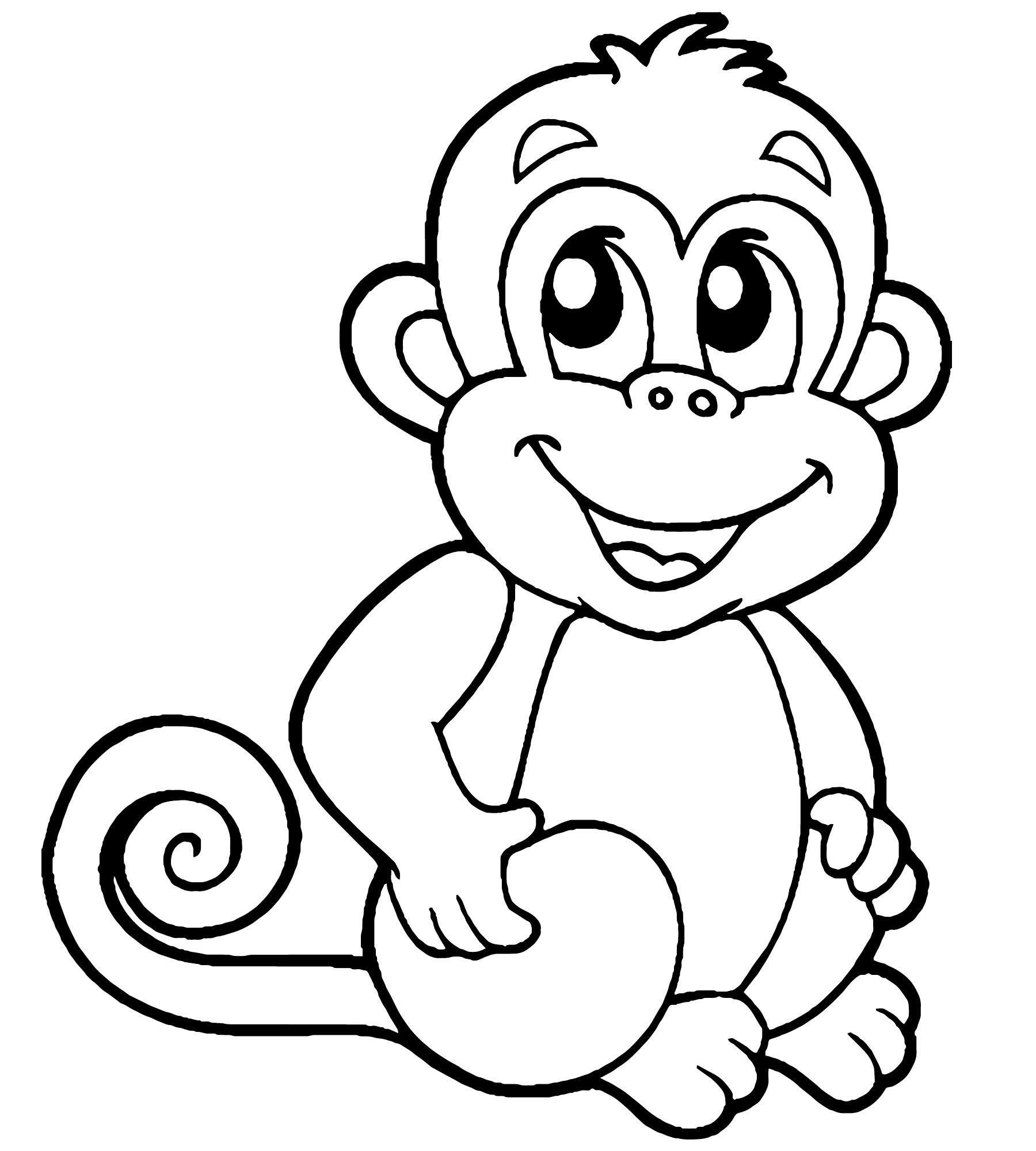 обезьяна раскраска