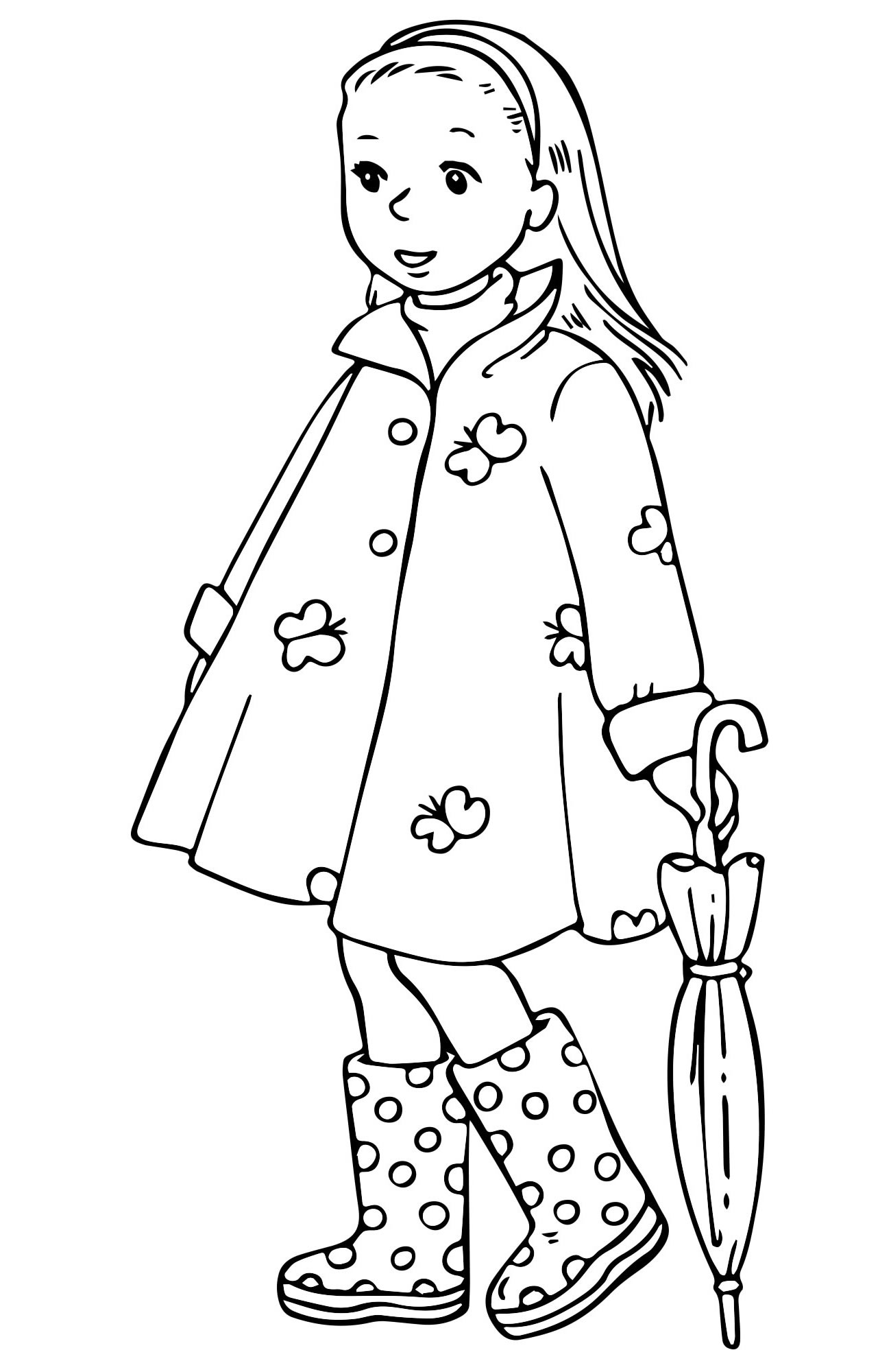 Пальто для девочки раскраска для детей