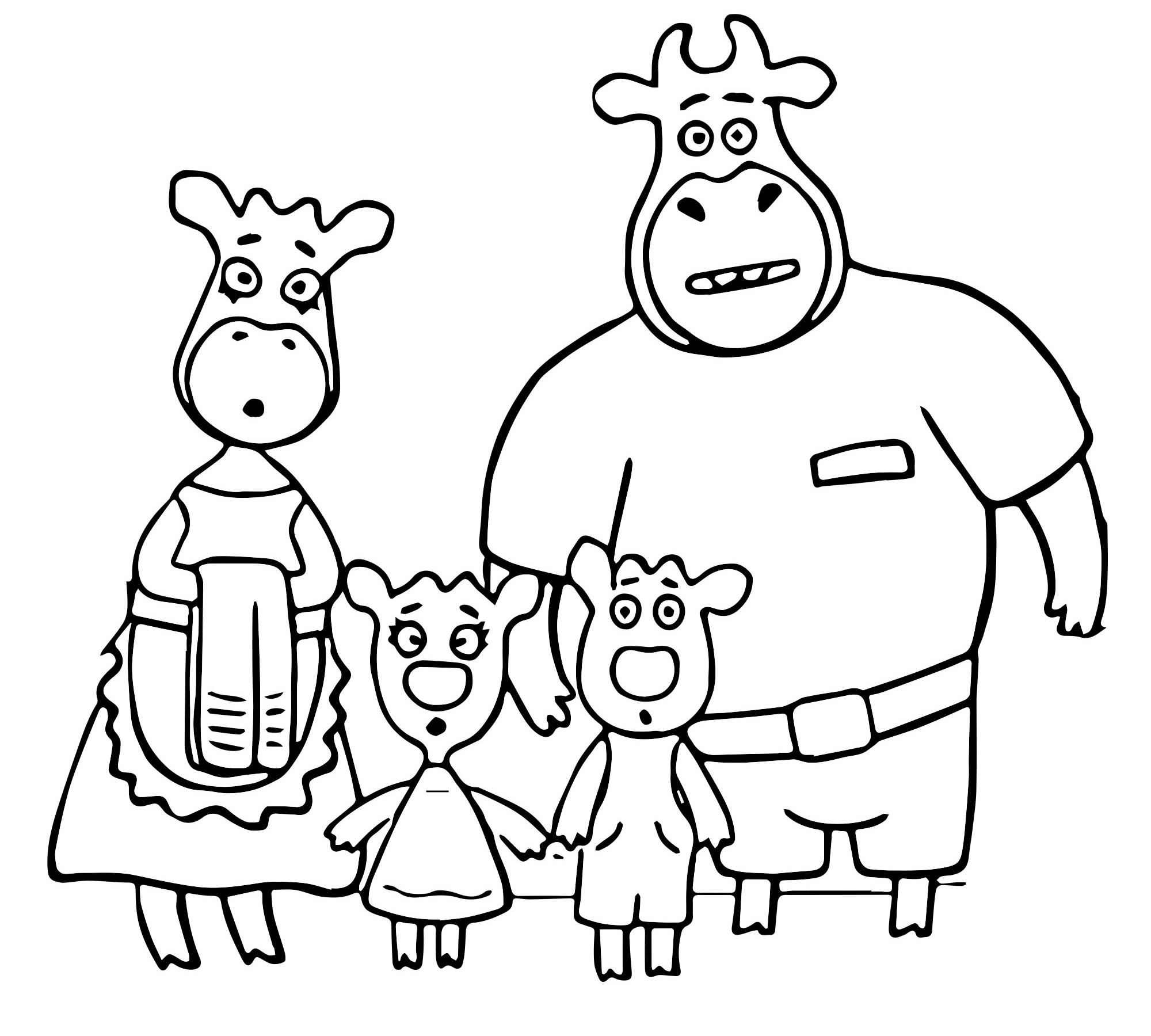 Герои Оранжевая корова раскраска для детей