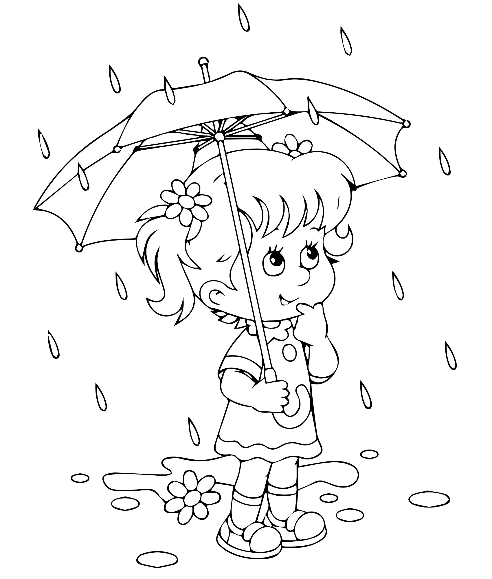 Дождь раскраска для детей