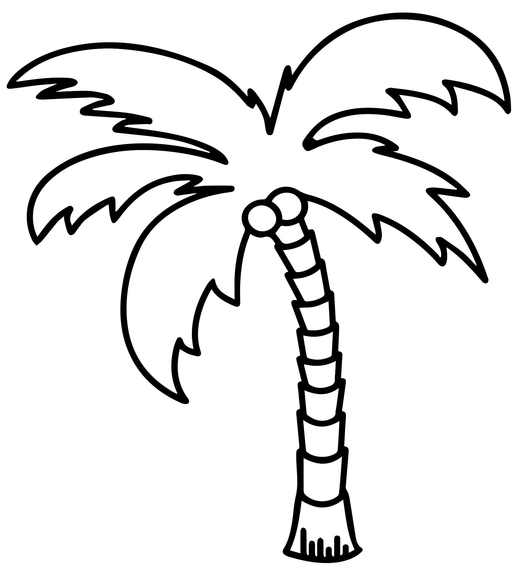 Кокосовая пальма раскраска для детей