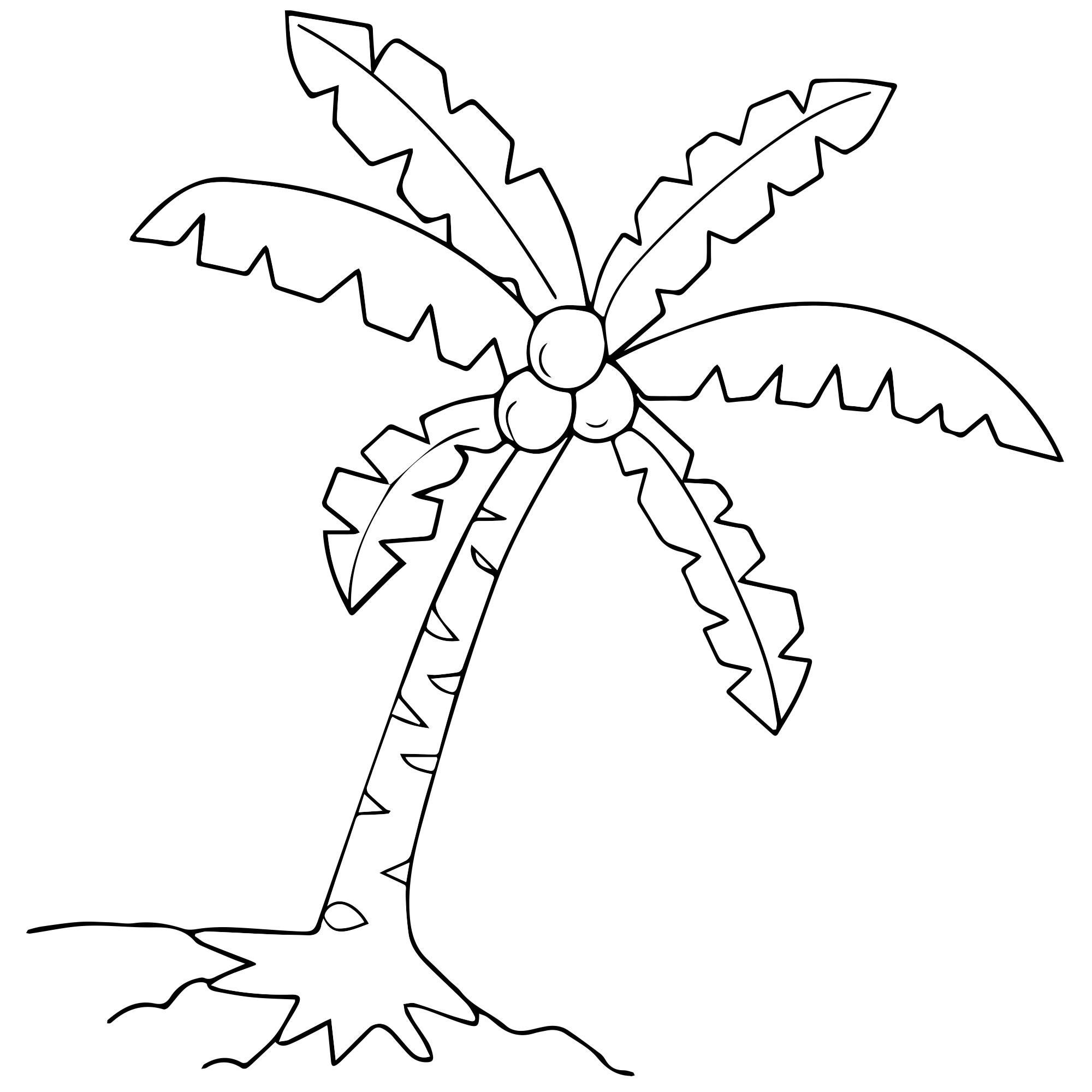 Пальма на склоне раскраска для детей