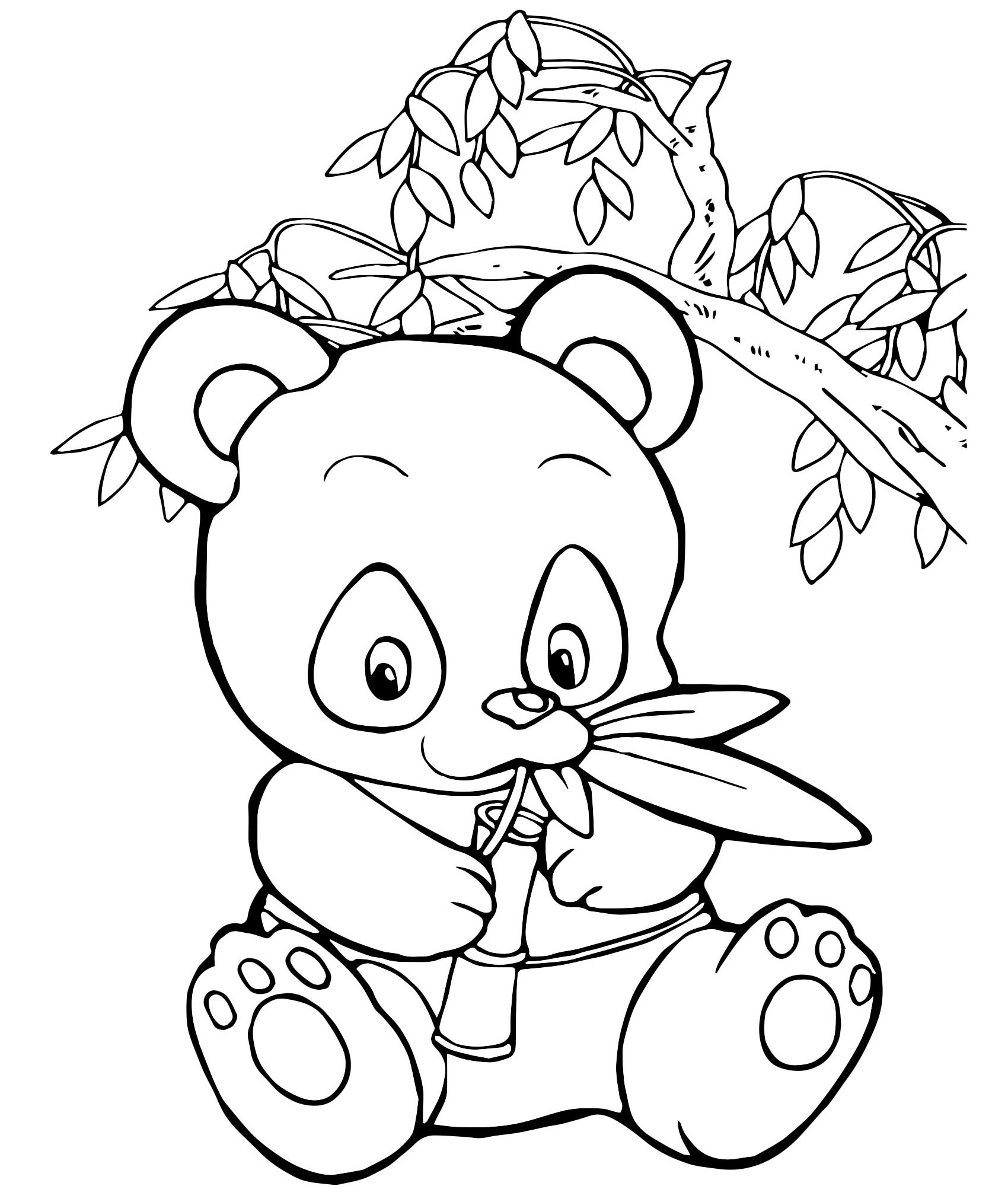 Милая панда раскраска для детей