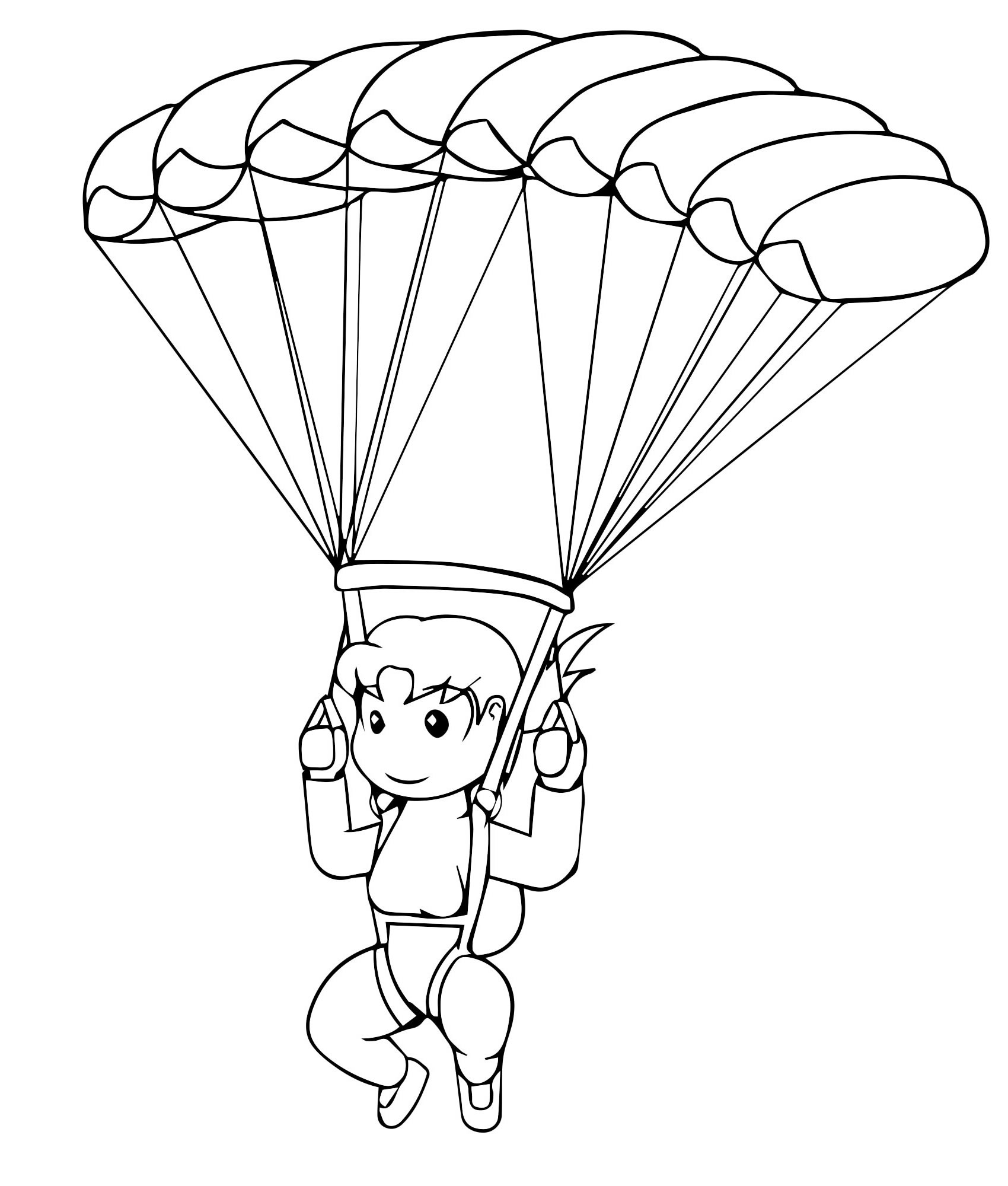 Девочка парашютист раскраска для детей